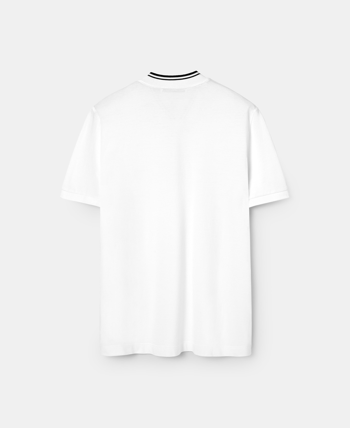 White pique polo shirt image number 5