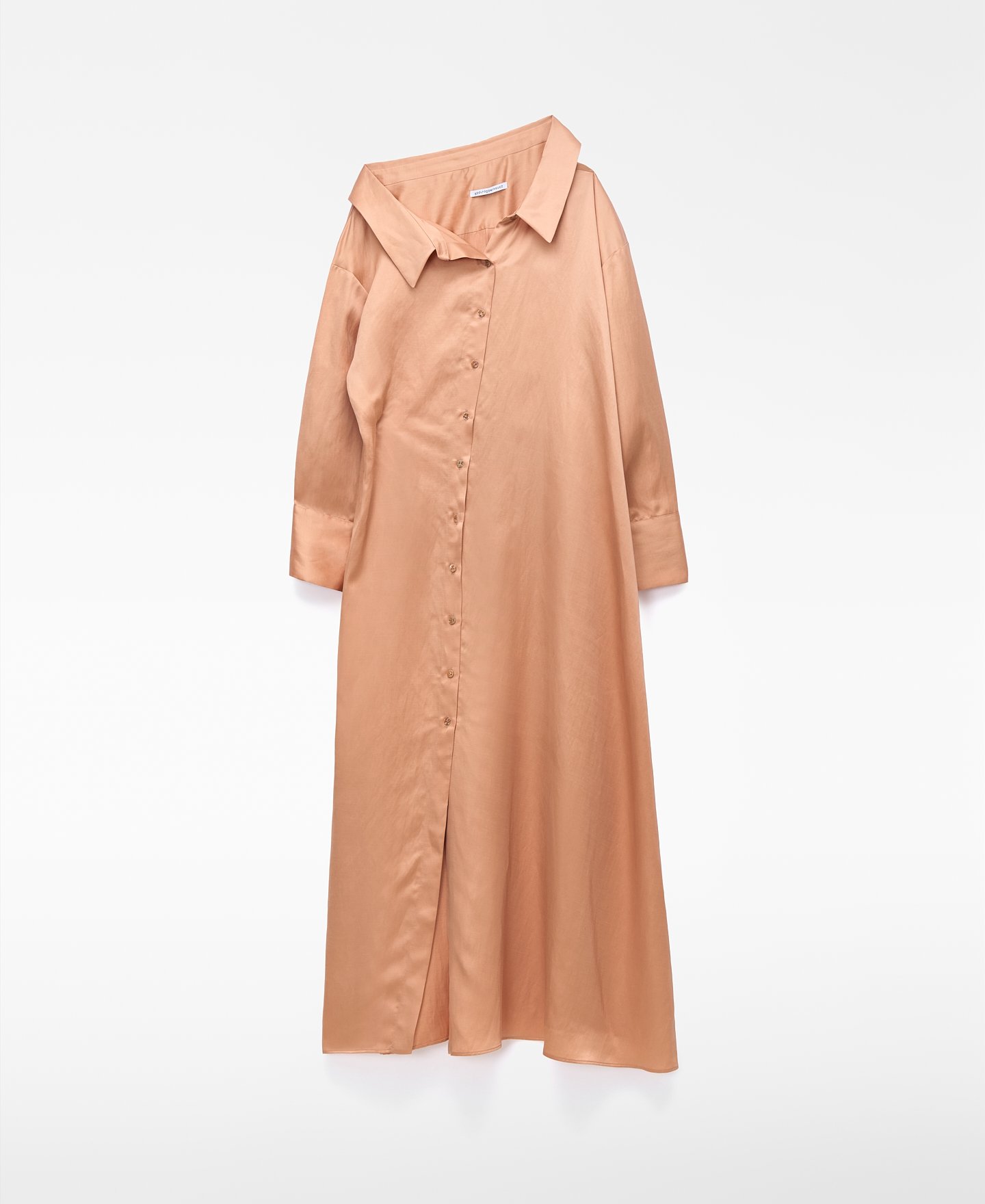 Vestido camisero cuello desestructurado image number 0