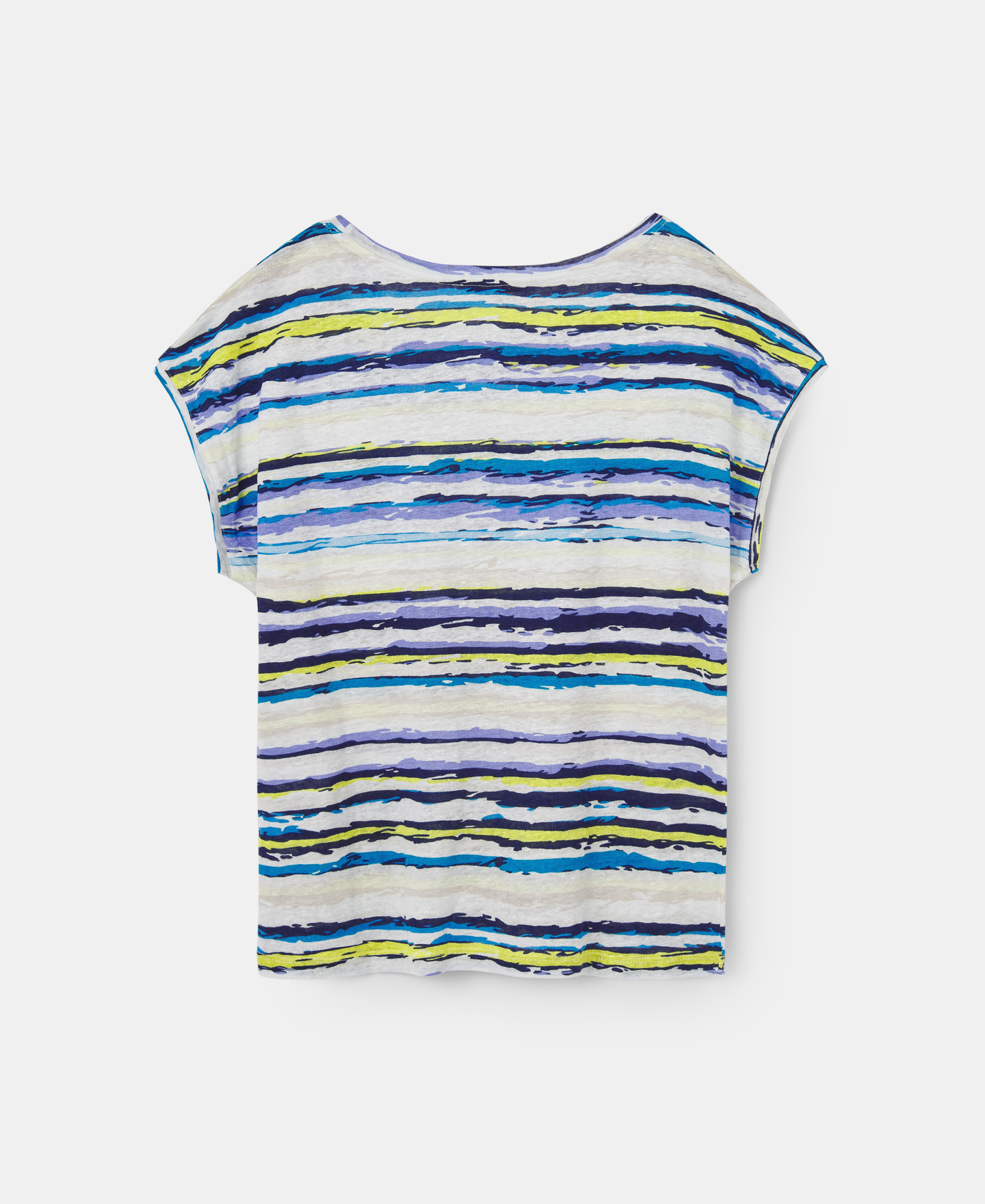 Multicolored striped linen t-shirt image number 5