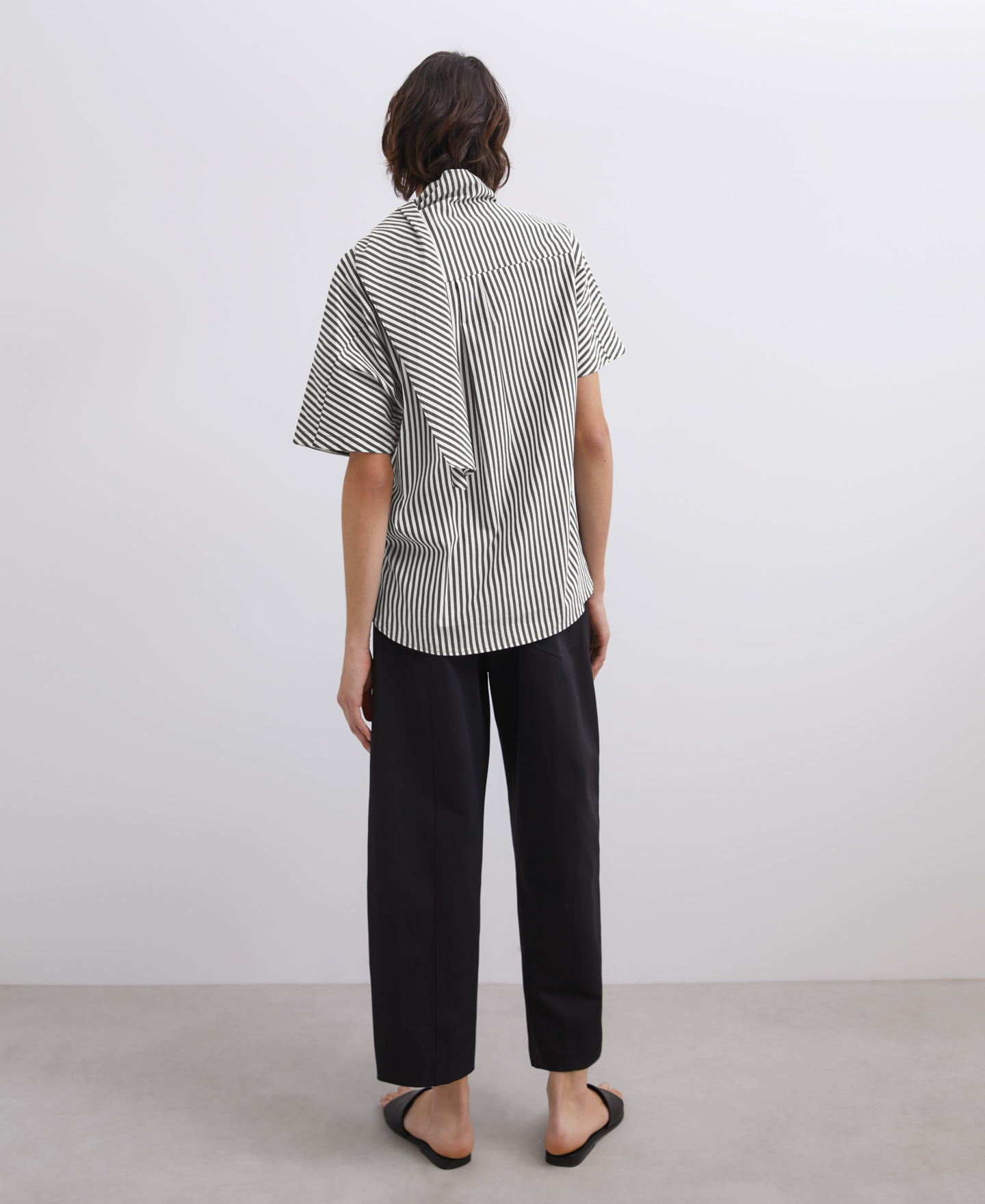 Cotton shirt with collar detail image number 1