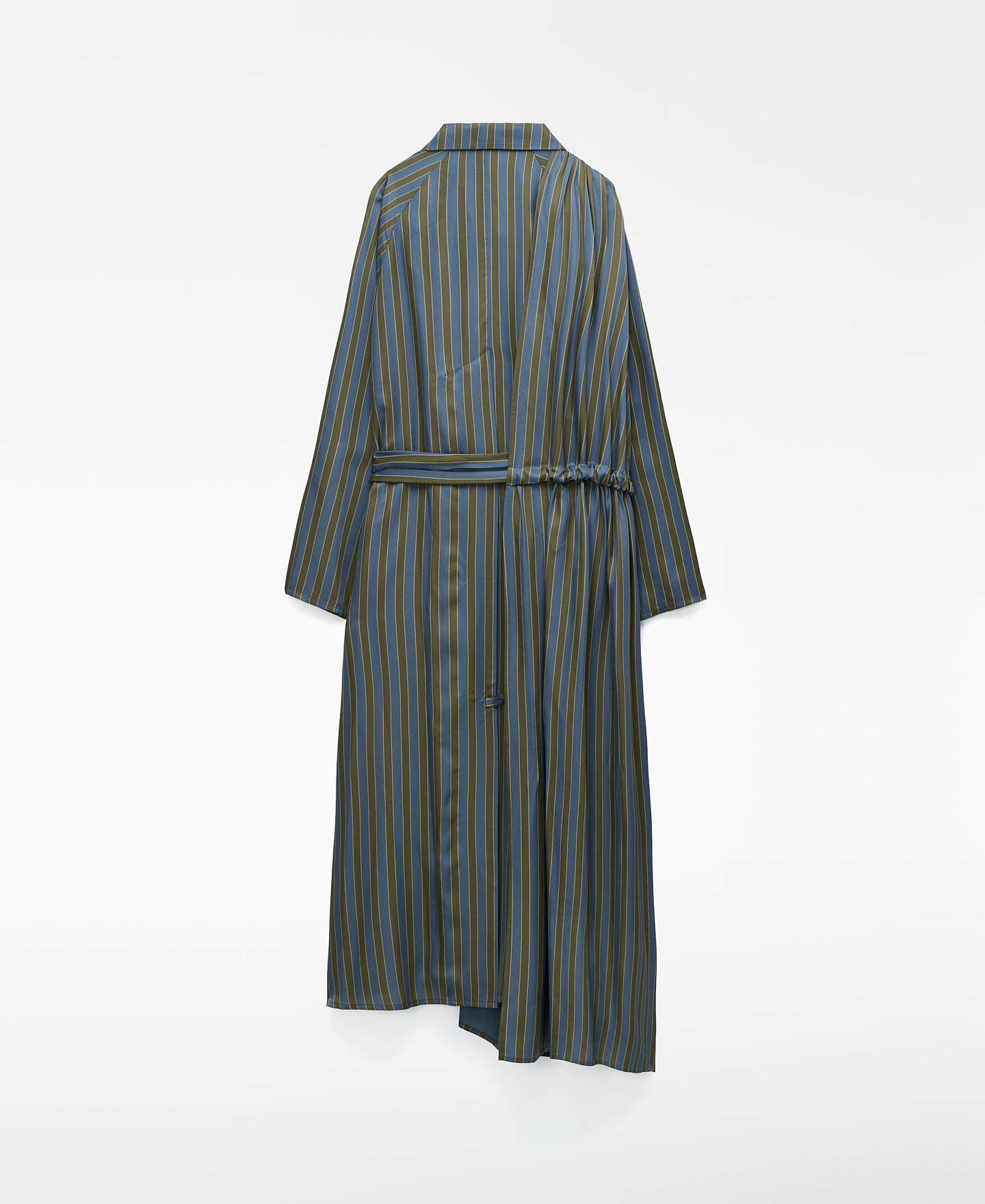 Vestido camisero asim&eacute;trico rayas image number 7