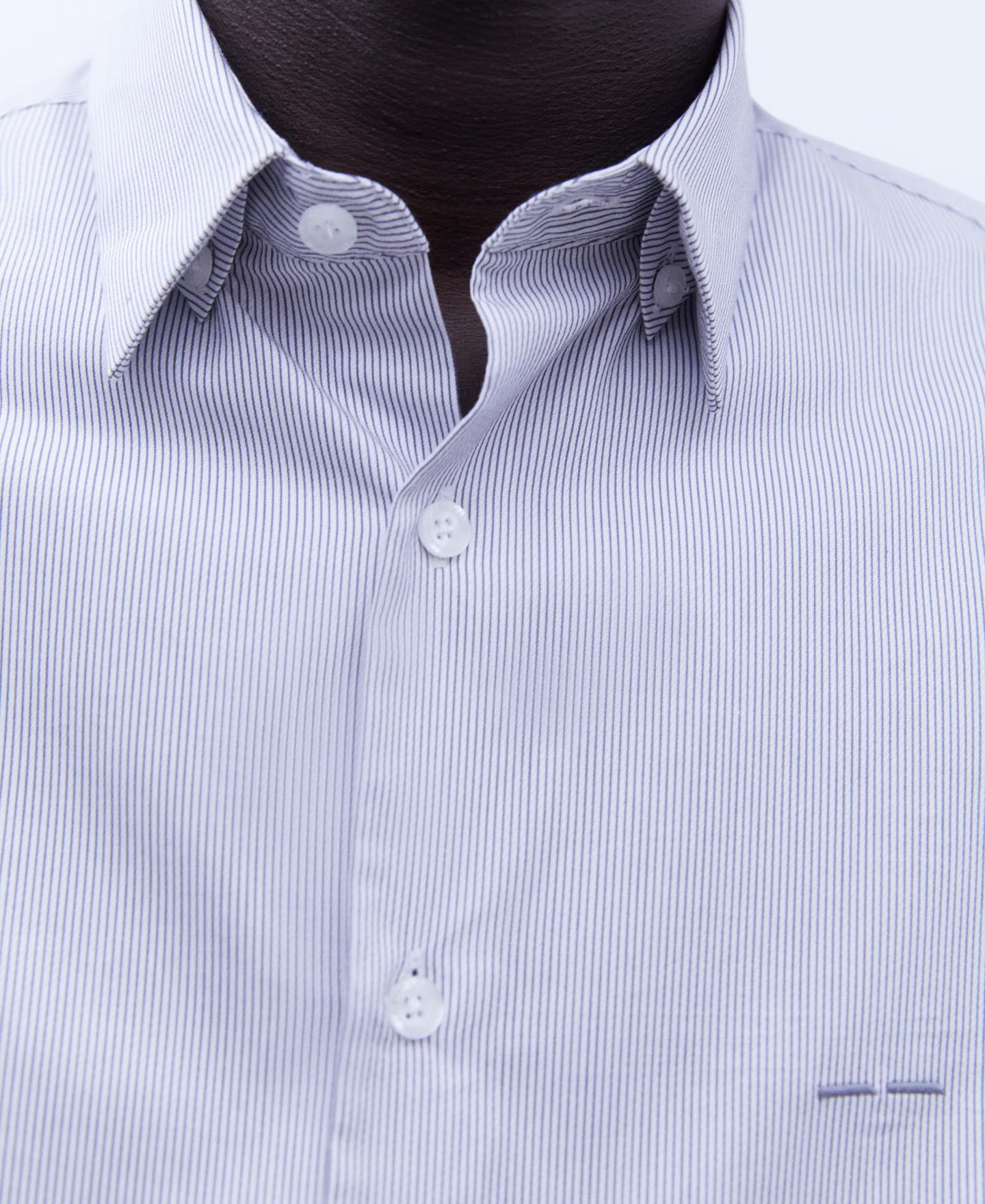 Lapel collar striped shirt image number 3