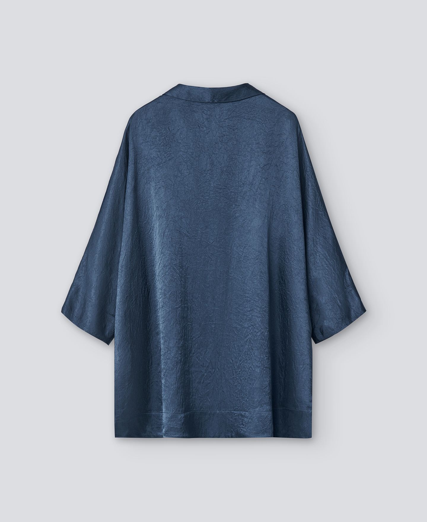 Camisa cuello pico azul mujer image number 5
