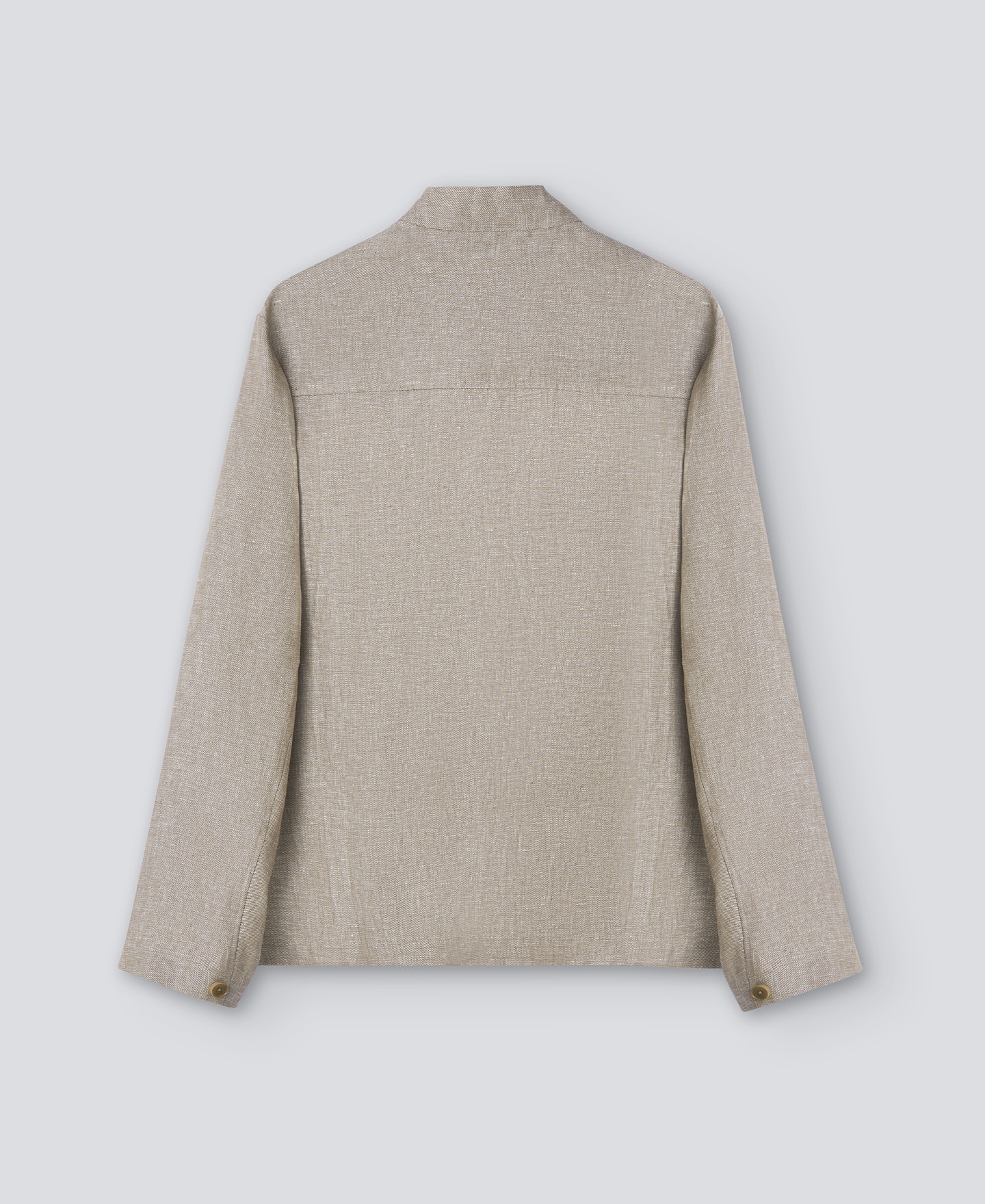 Sobrecamisa cuello Mao en lino hombre image number 5