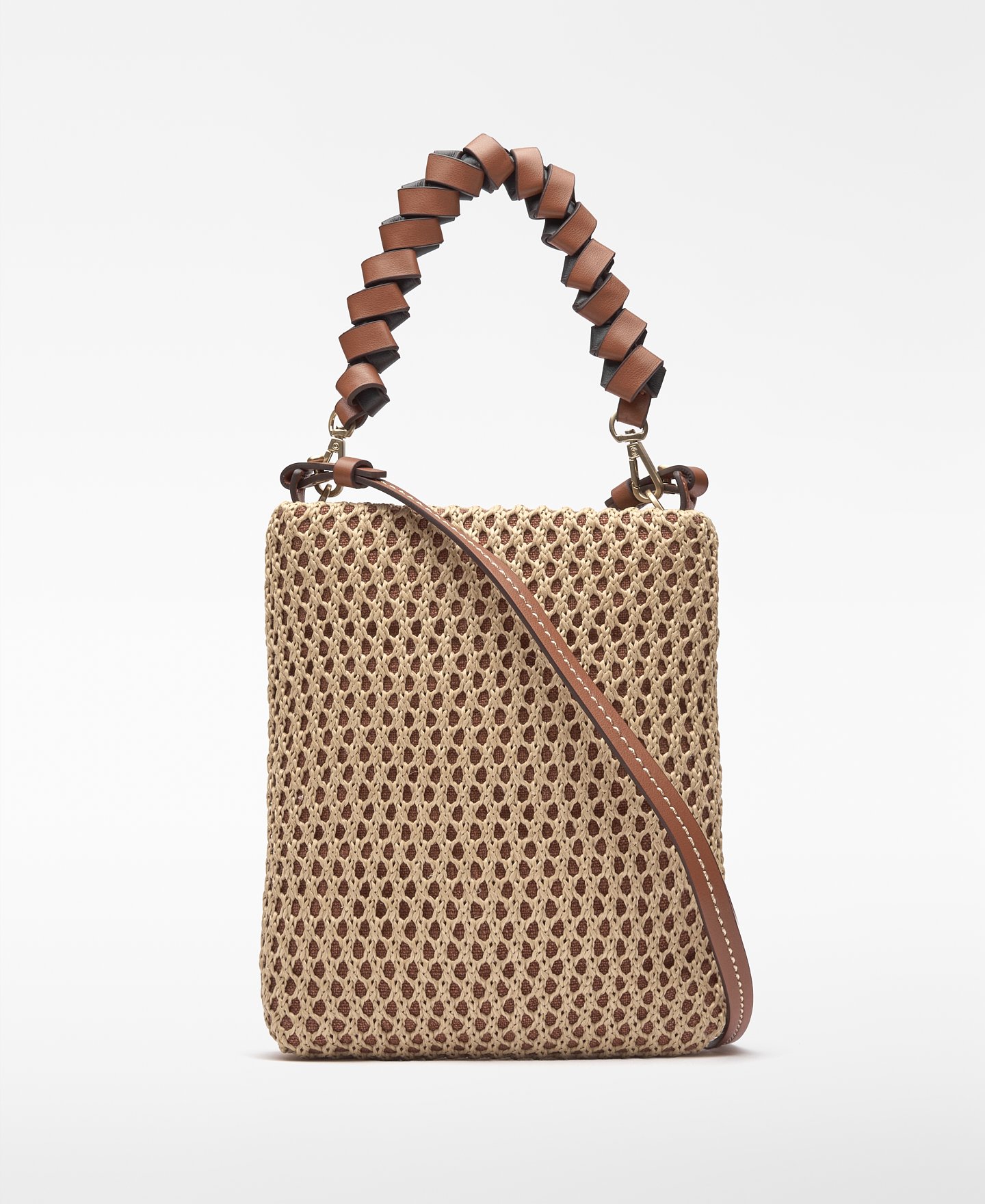 Raffia texture flat bag image number 1