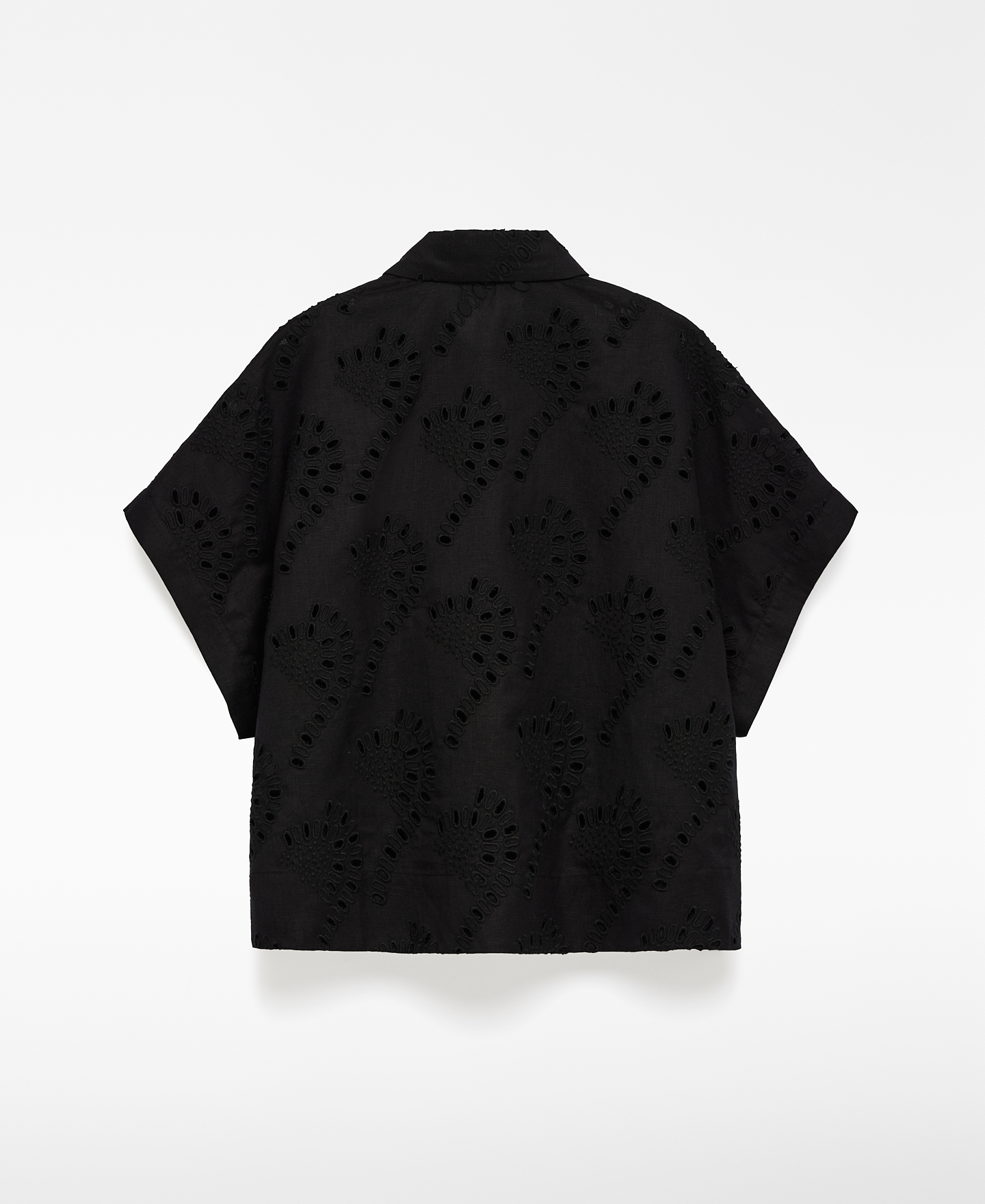 Linen blend embroidered shirt woman image number 5