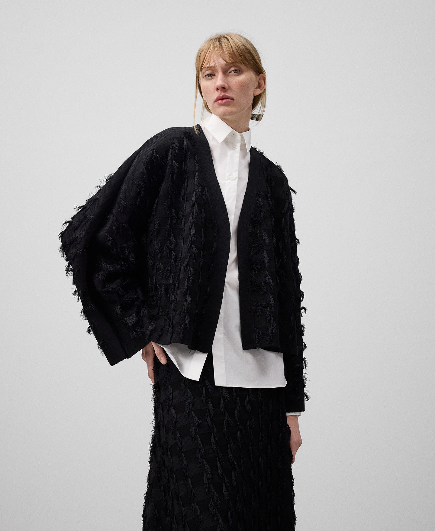 Fringe detailing kimono jacket woman image number 0