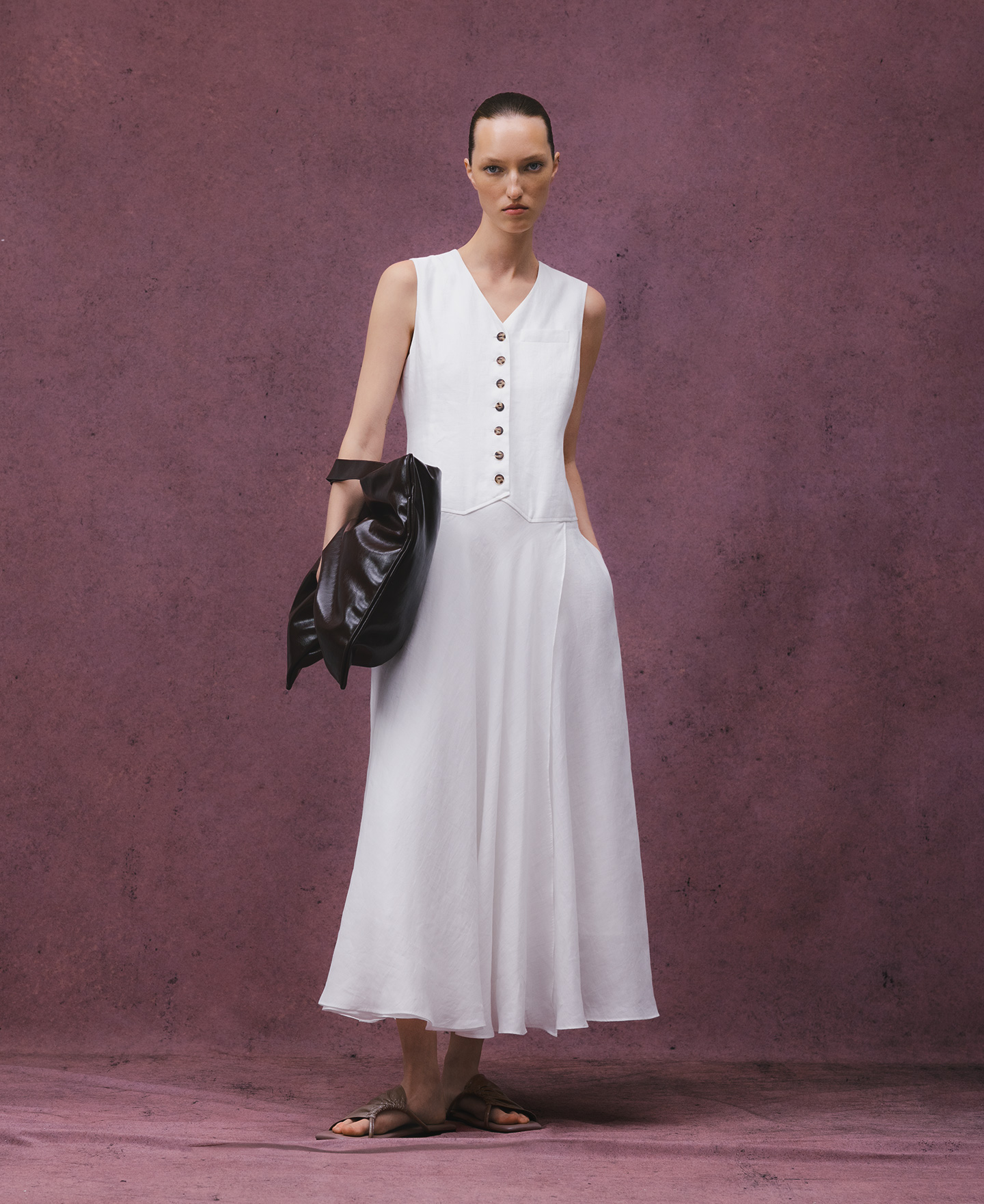 Combined midi dress woman image number 1