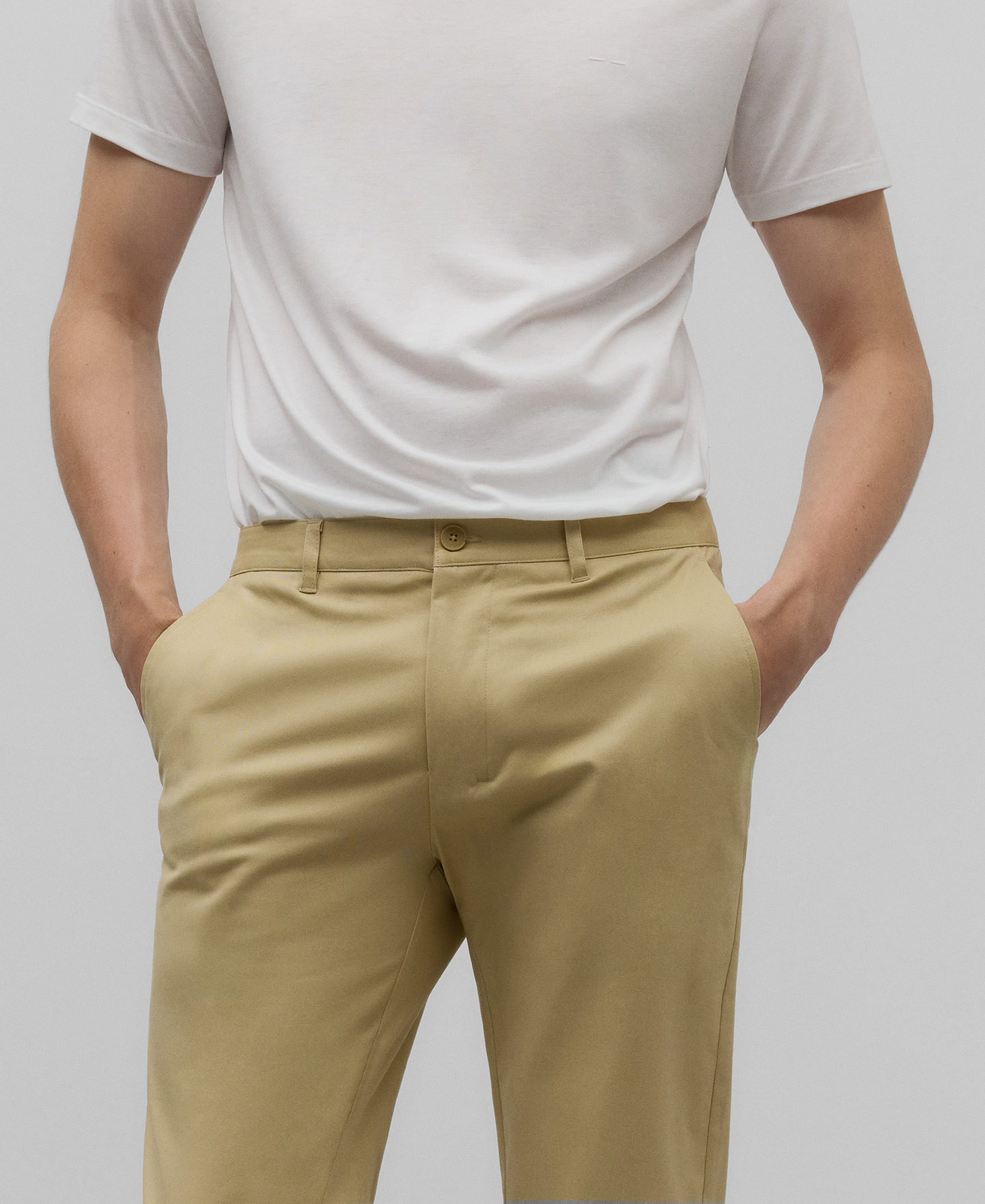 Slim fit cotton chino trousers man image number 3