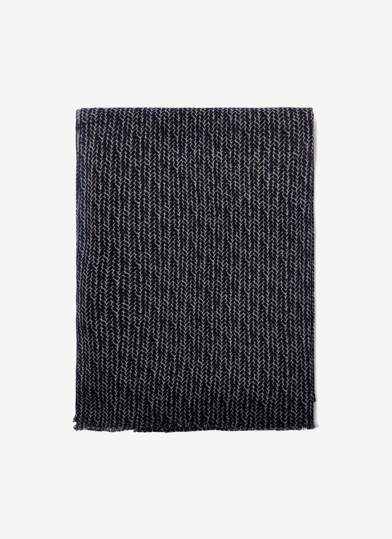 Cotton foulard with herringbone print image number 0