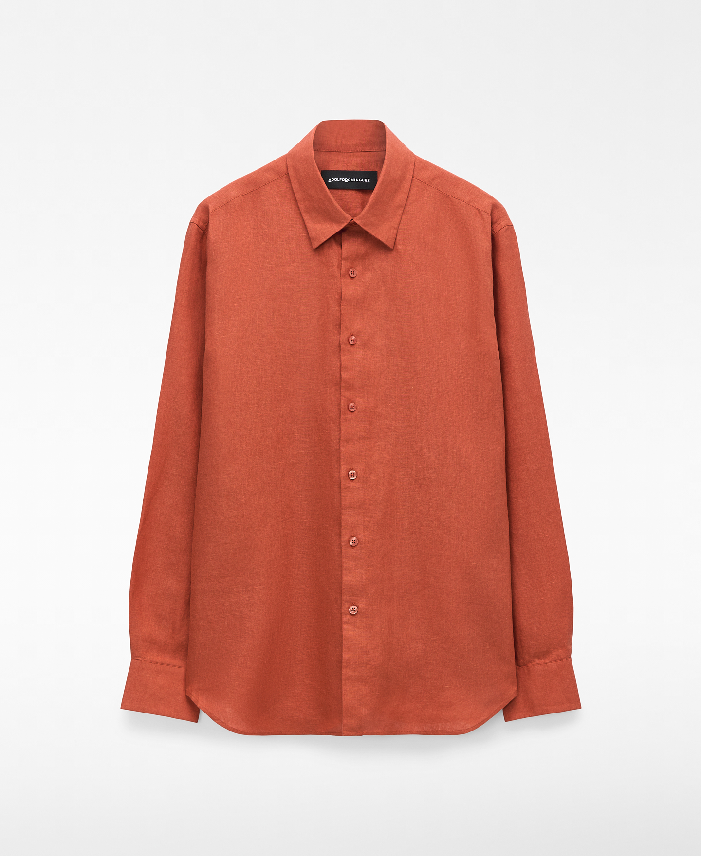 Linen regular fit spread collar shirt image number 4