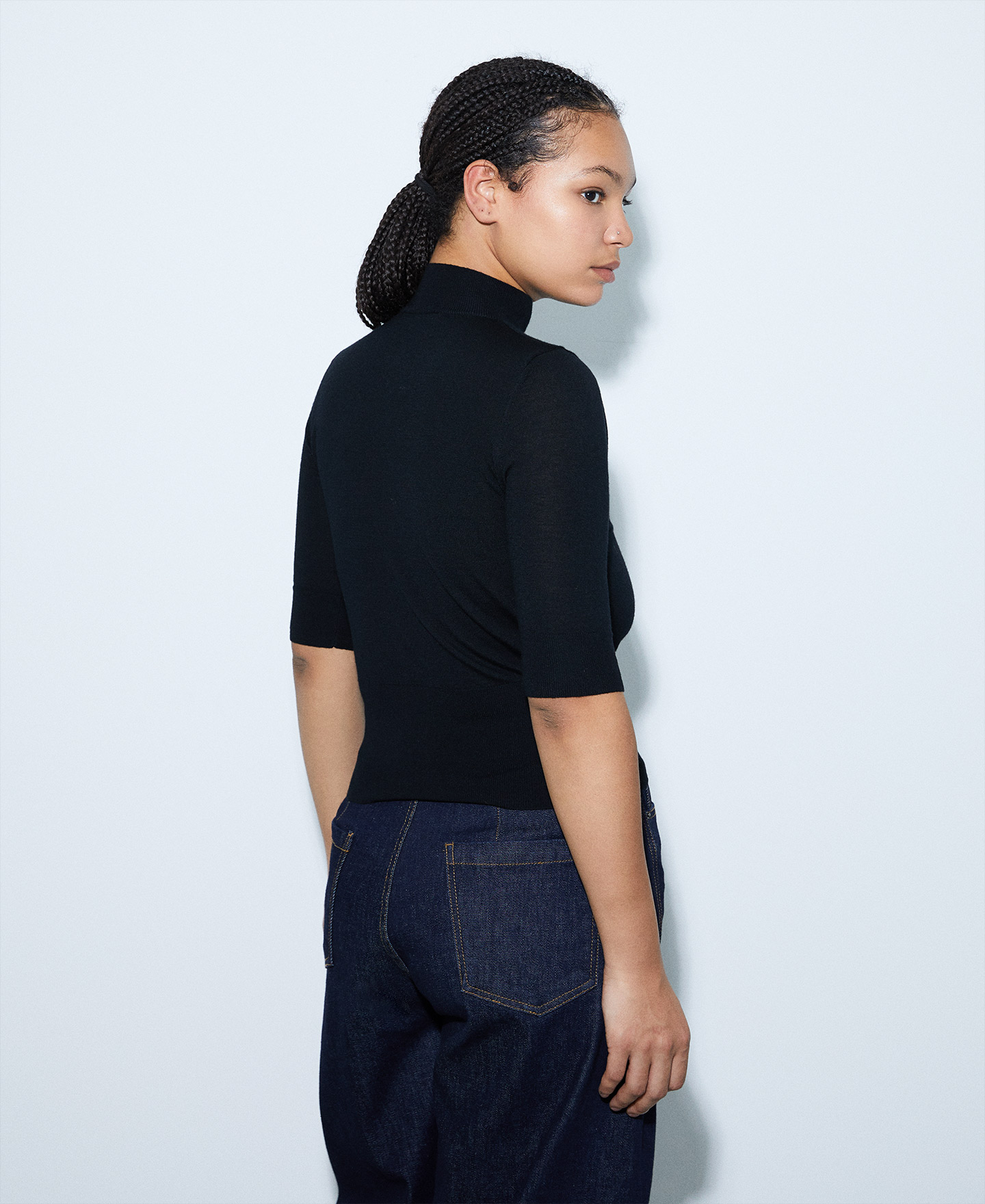 Merino wool perkins collar sweater image number 2