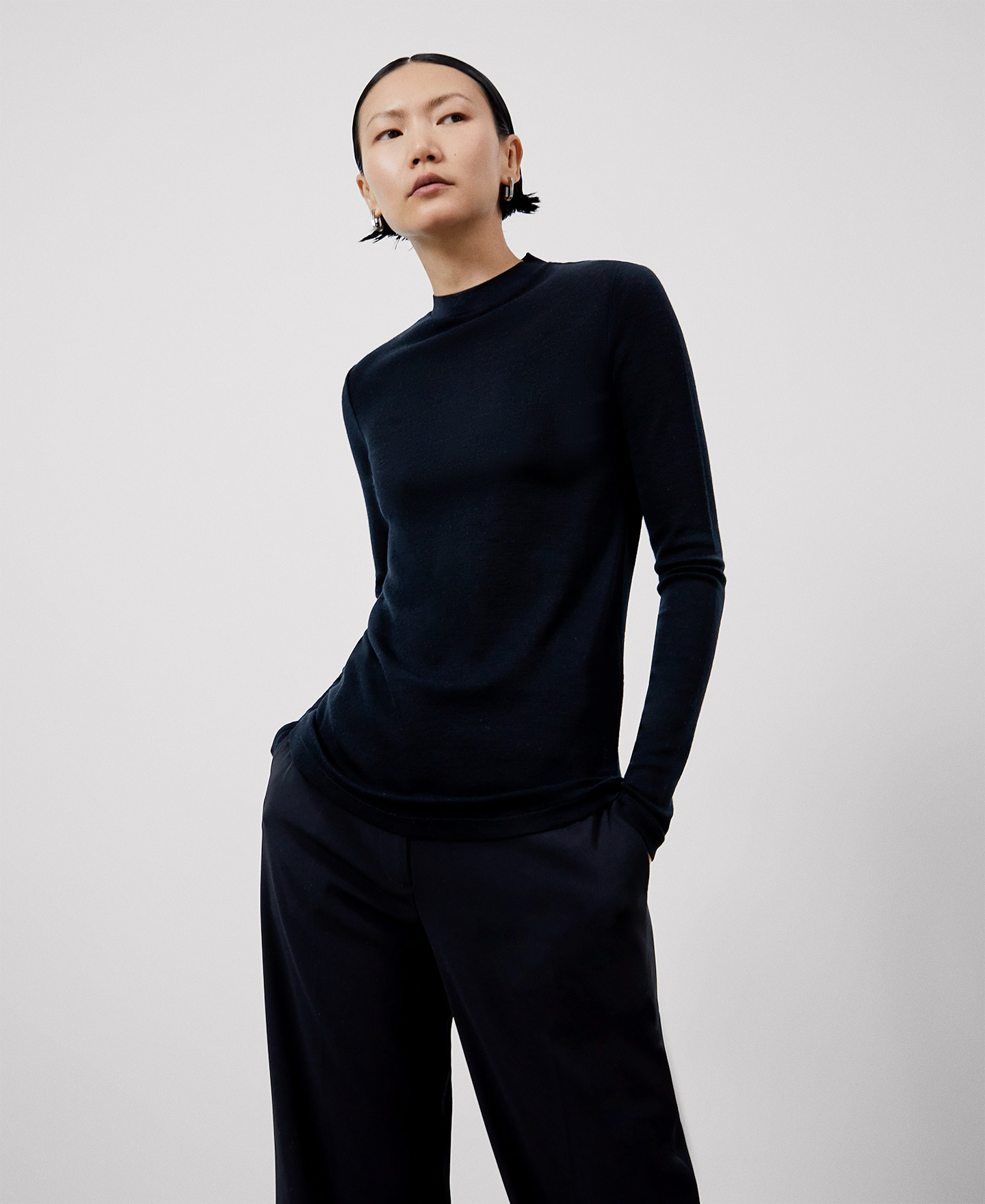 Long sleeve merino wool sweater image number 0