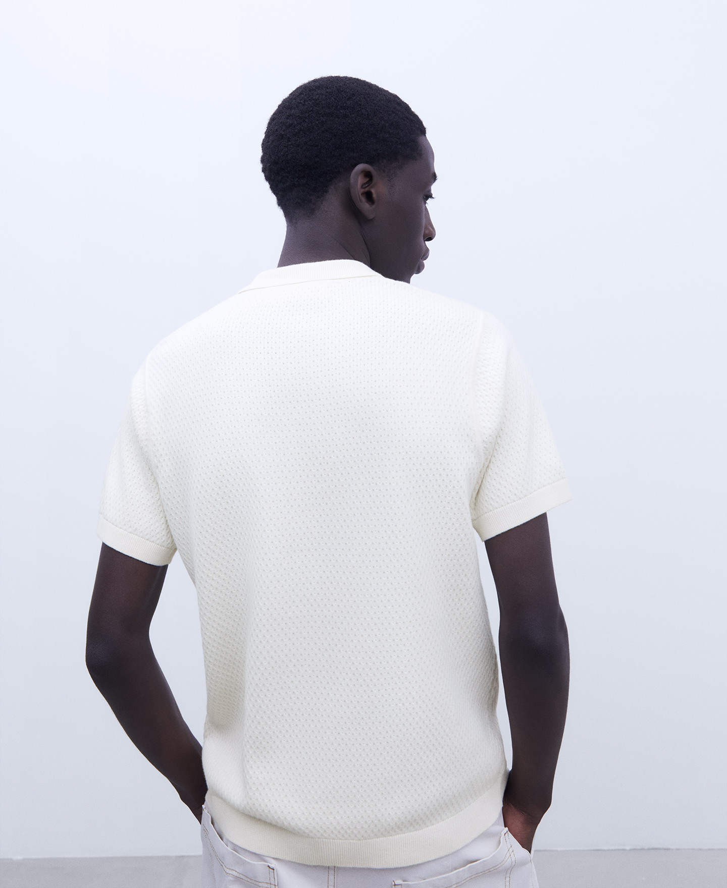 Cotton knit polo shirt image number 2