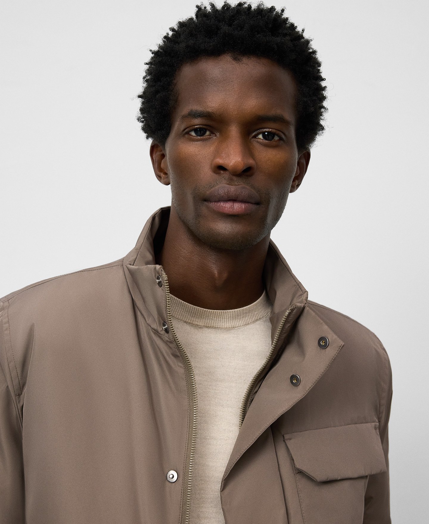 Band collar padded jacket man image number 3