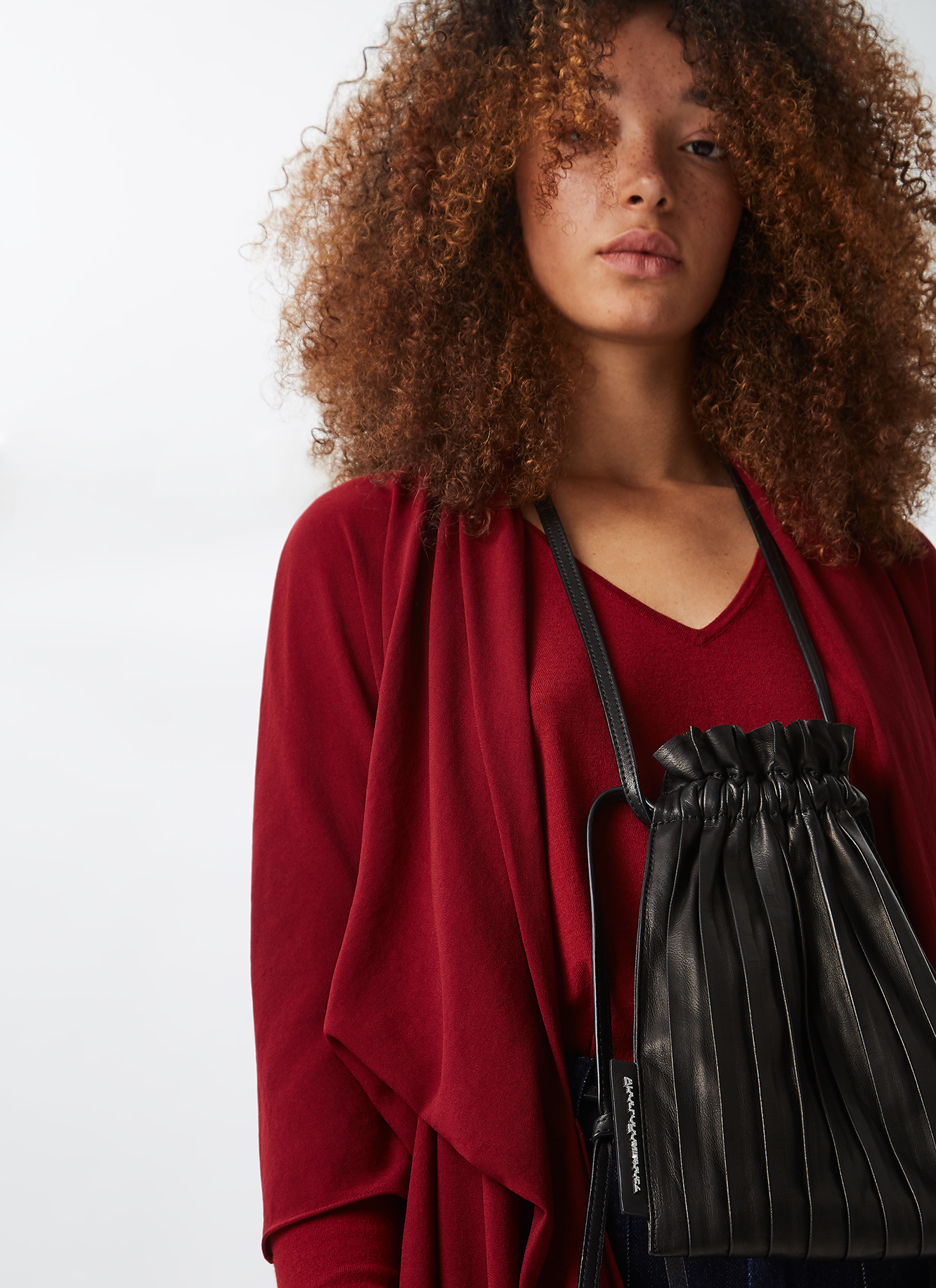 Mini crossbody bag in pleated leather image number 2