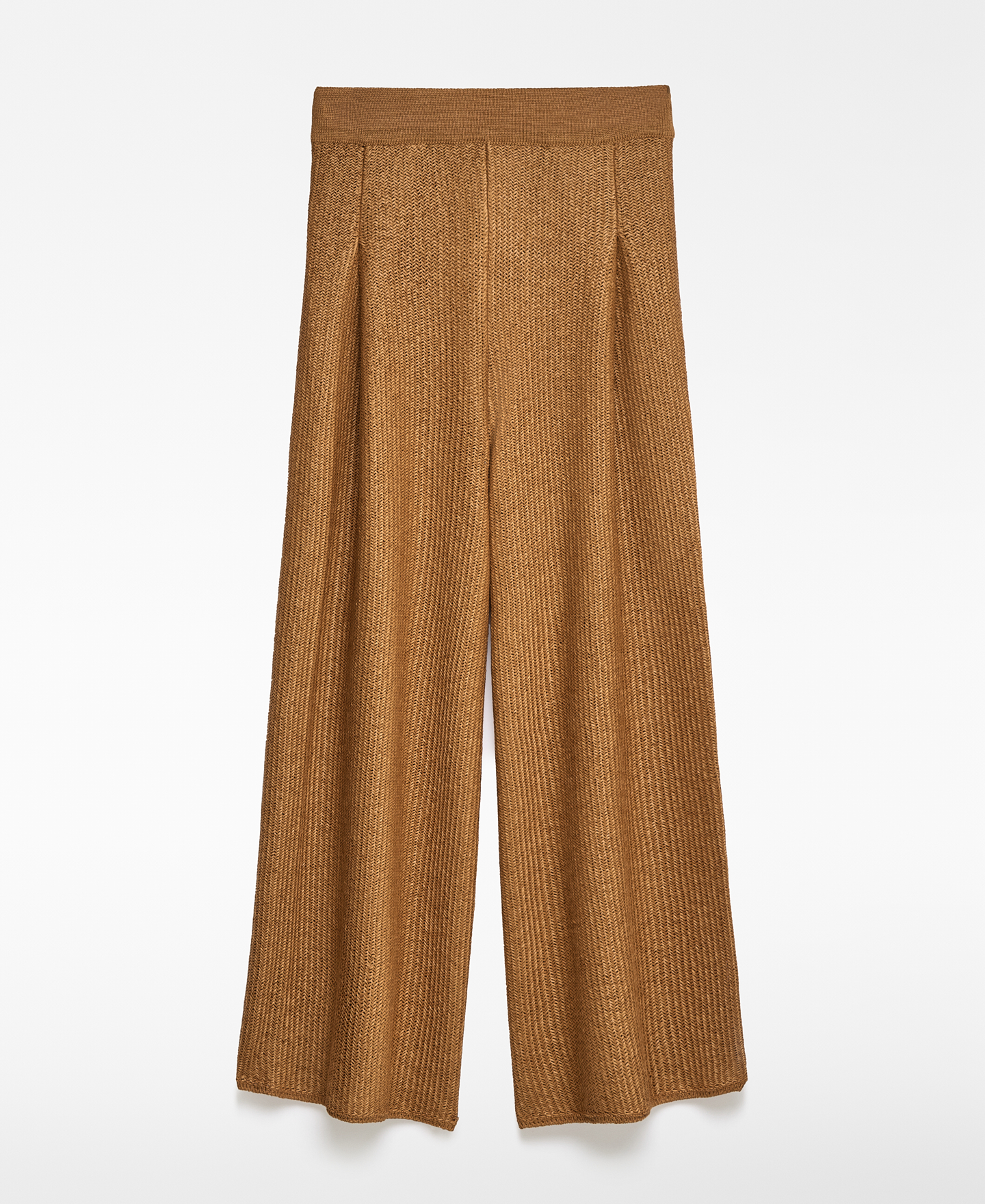 Herringbone knit palazzo trousers woman image number 4