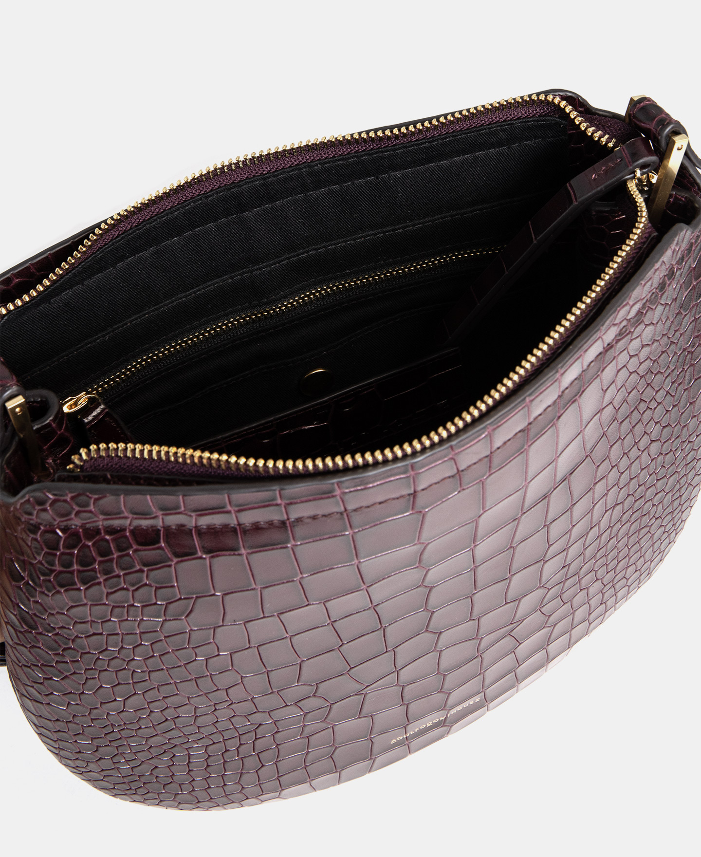 Small crocodile effect shoulder bag image number 2