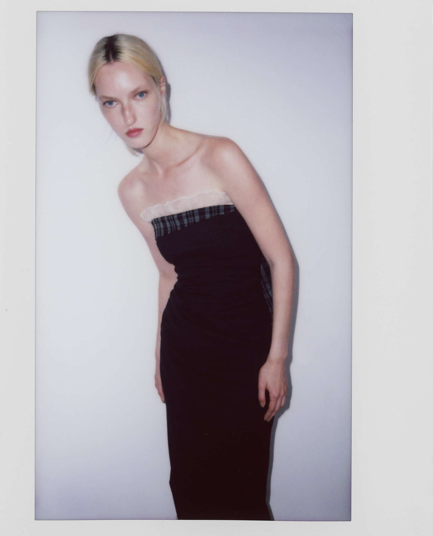 Vestido tubo combinado mujer image number 4