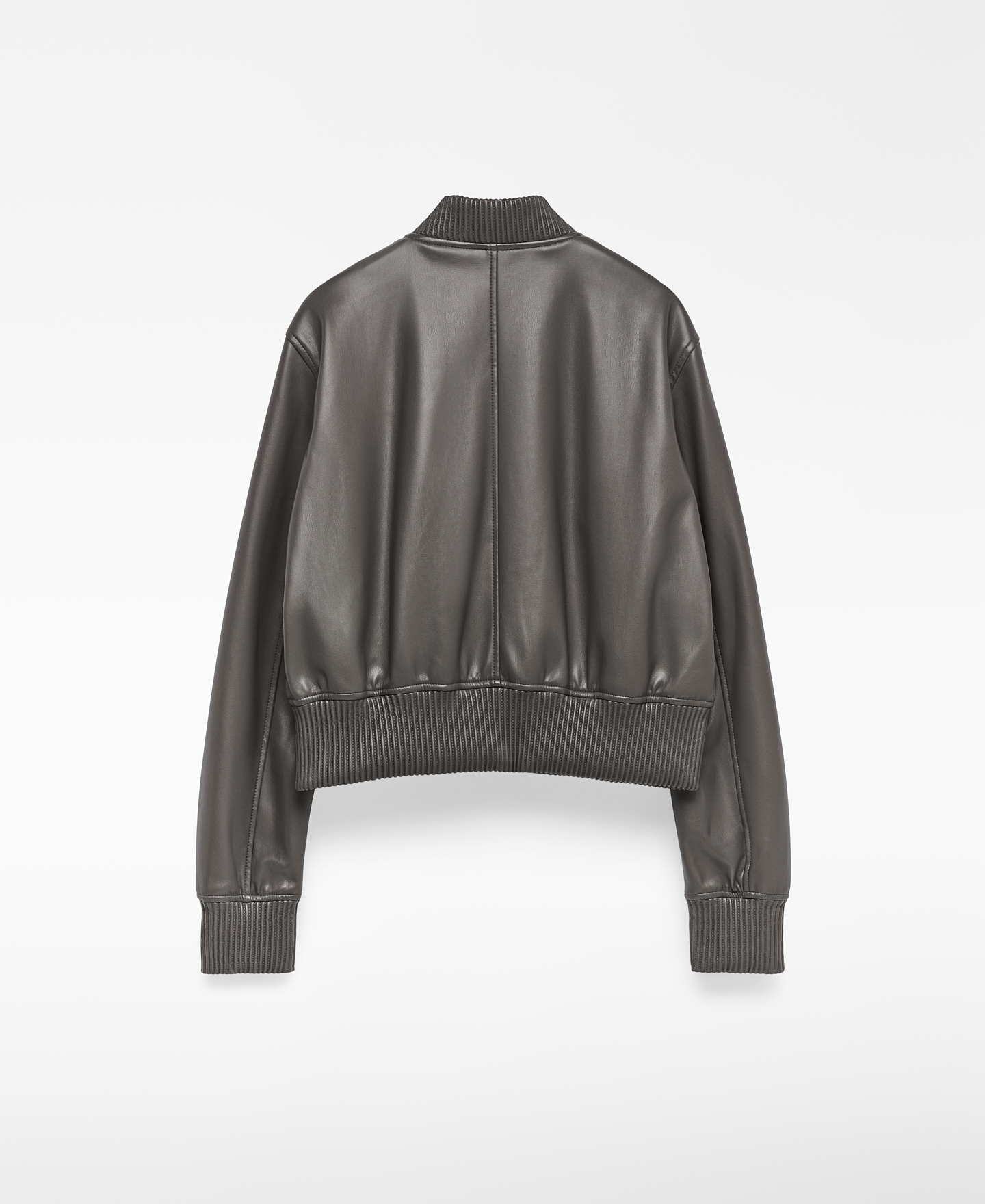 Leather-Non-Leather bomber jacket woman image number 5