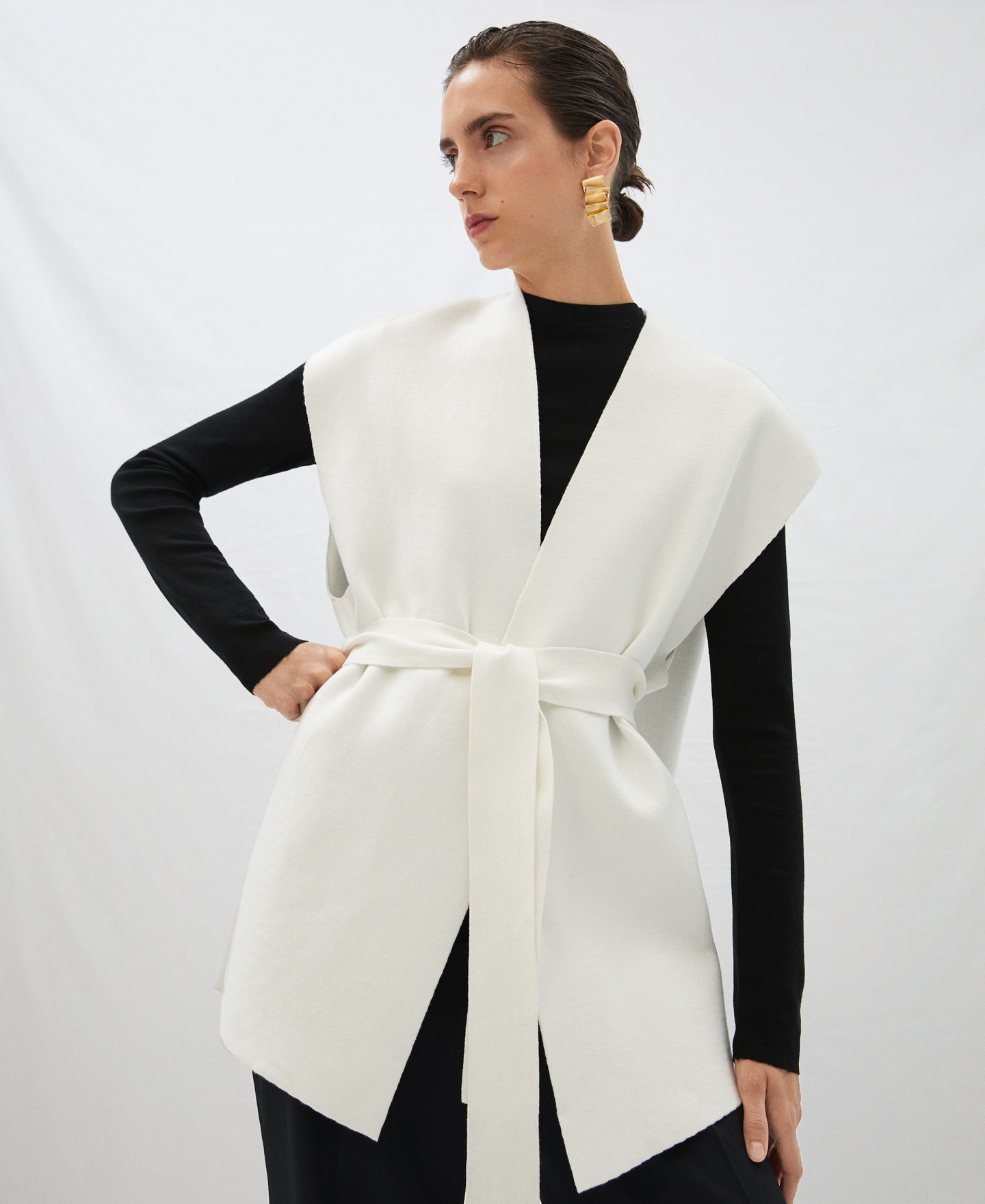 Double-fronted viscose waistcoat image number 0