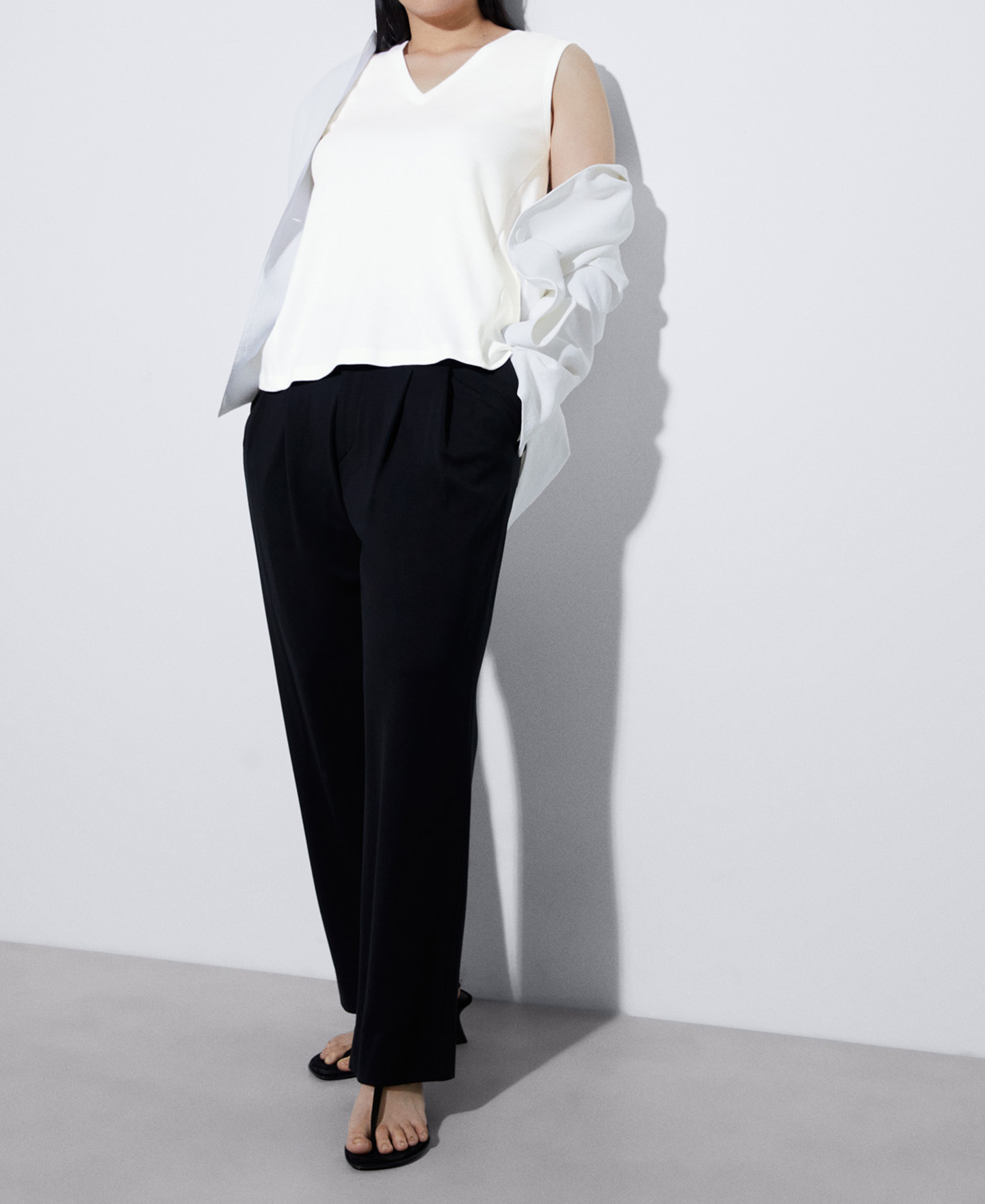 Armhole sleeve mercerised cotton T-shirt image number 1