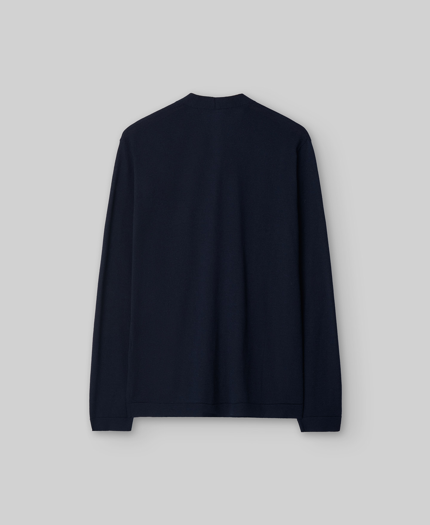 Navy blue merino wool cardigan man image number 1