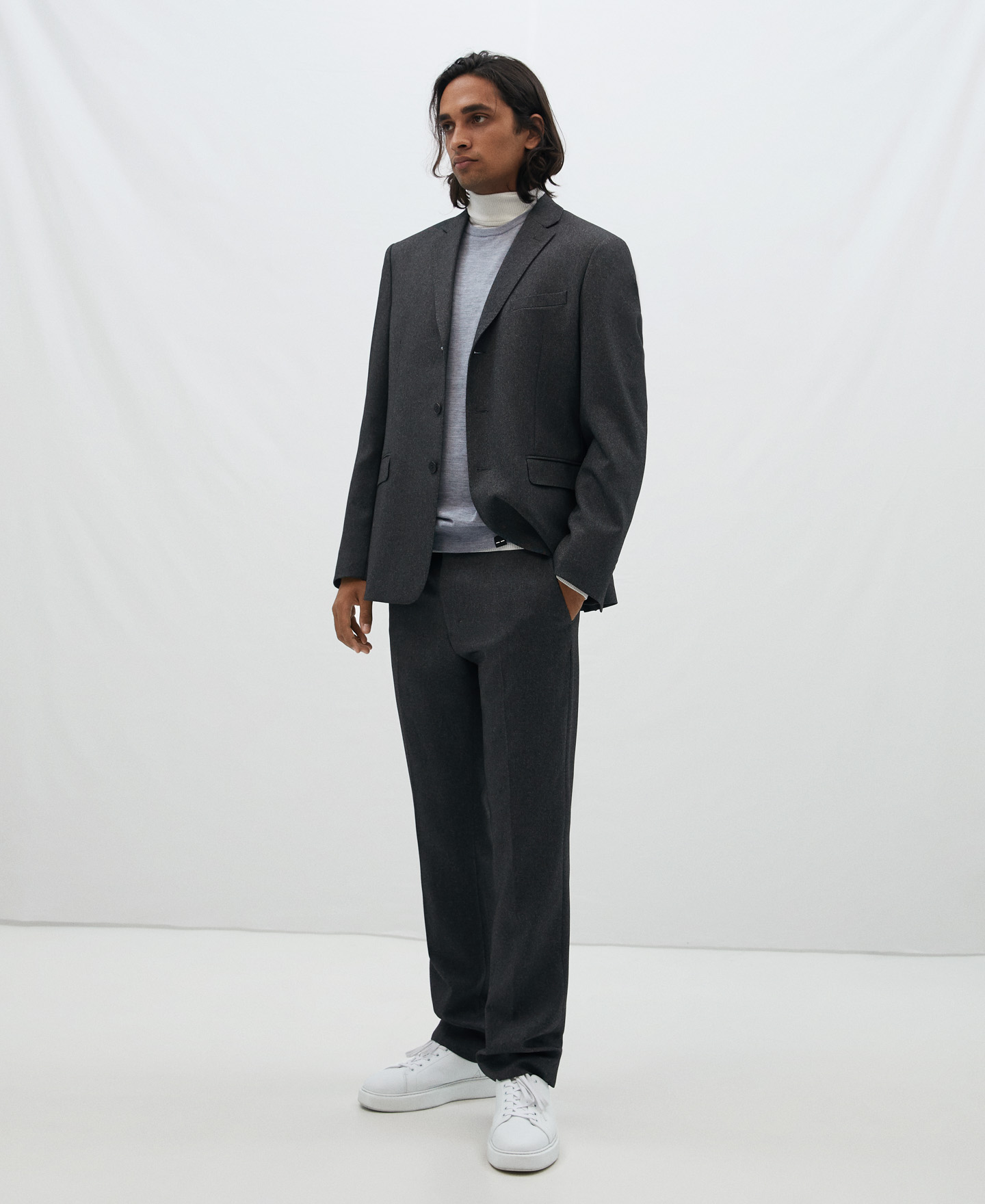 Merino wool crew neck sweater image number 1