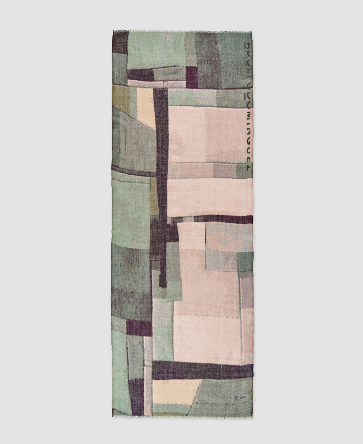 Merino wool geometric pattern shawl image number 0