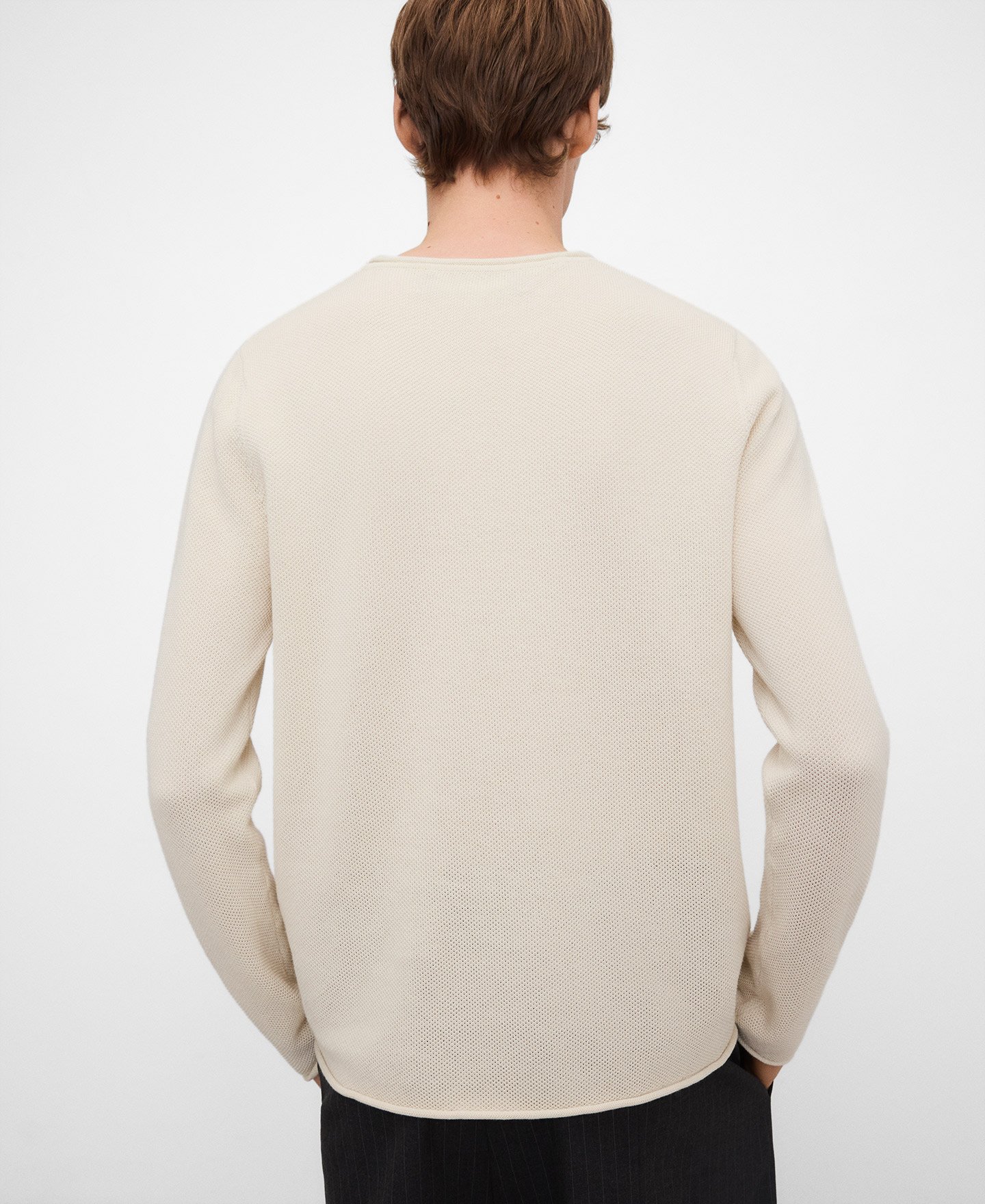 Structured knit rolled neck T-shirt image number 2