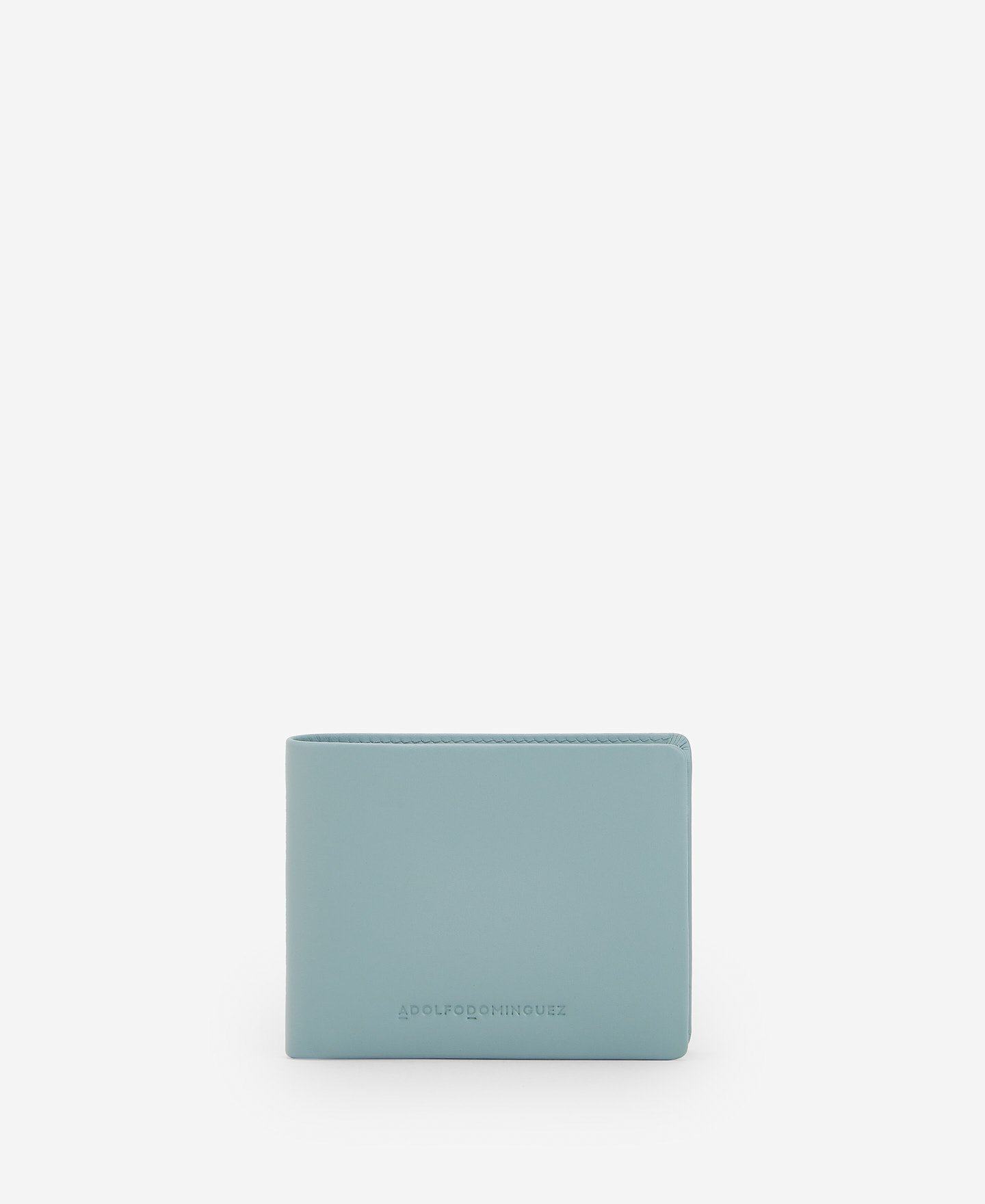 Cartera plegable en piel azul clara image number 0