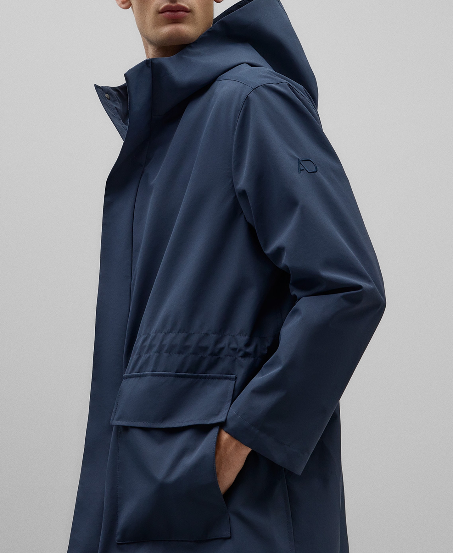 Blue hooded parka man image number 3