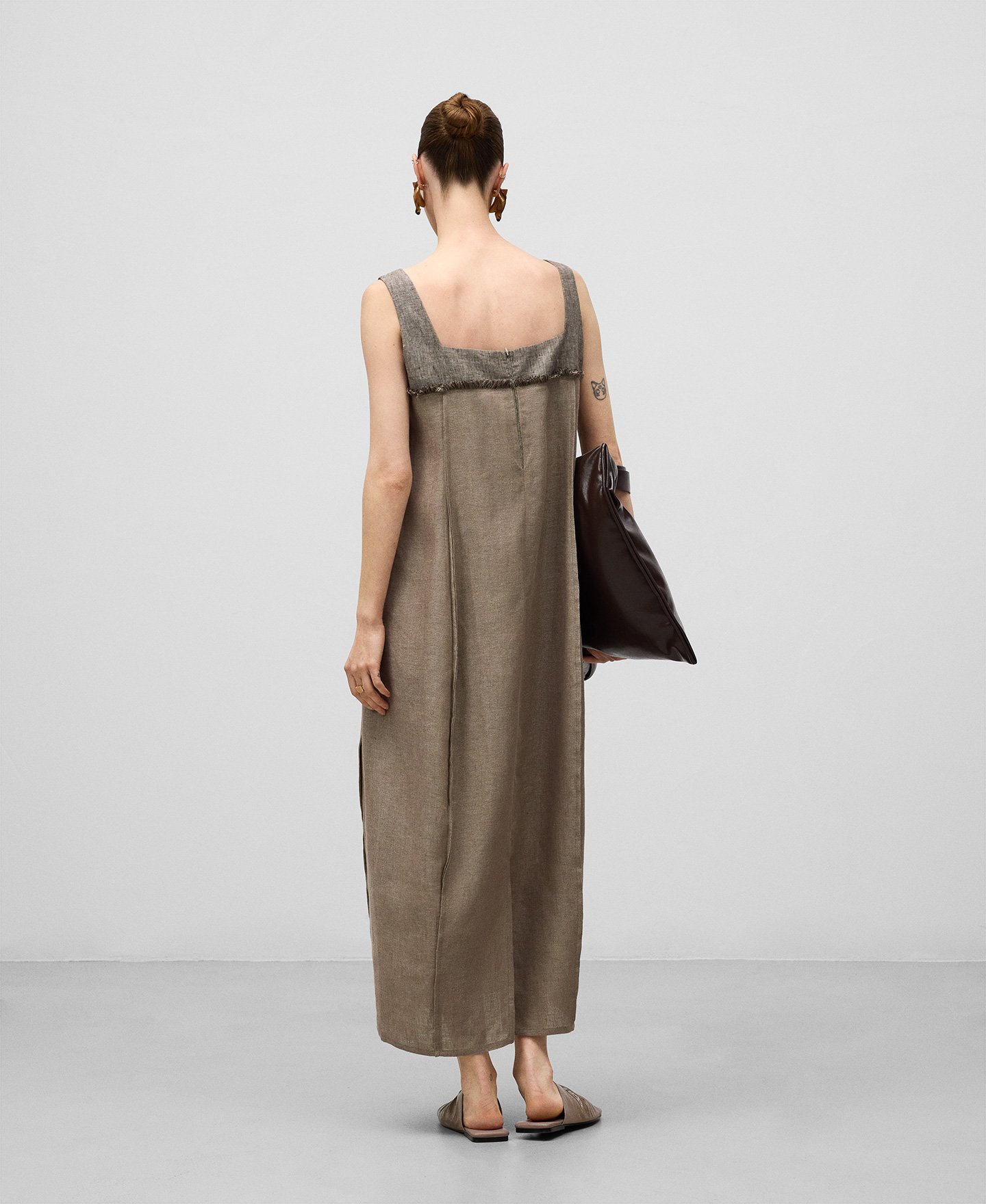 European linen midi dress woman image number 2