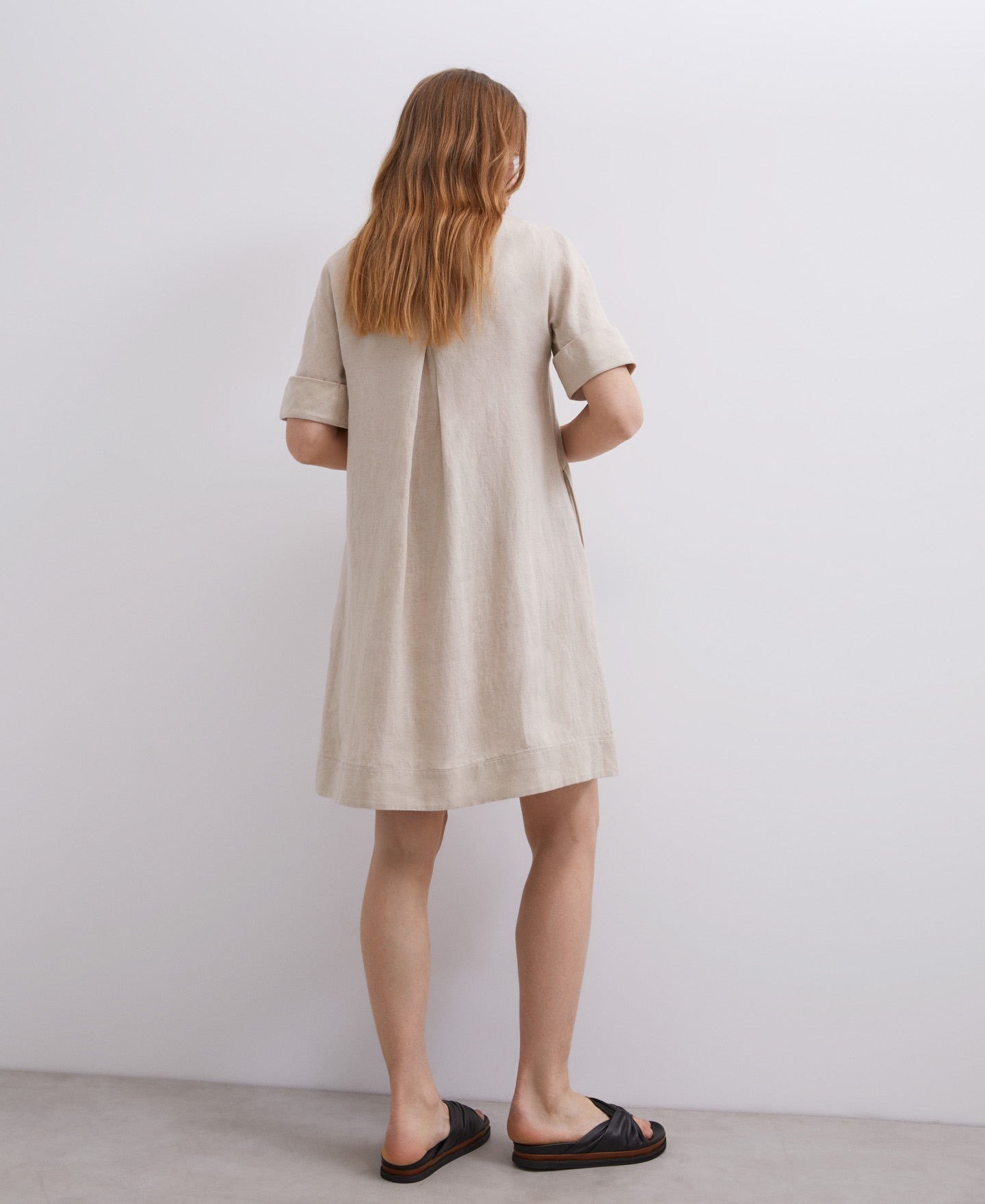 A-line European linen dress image number 1