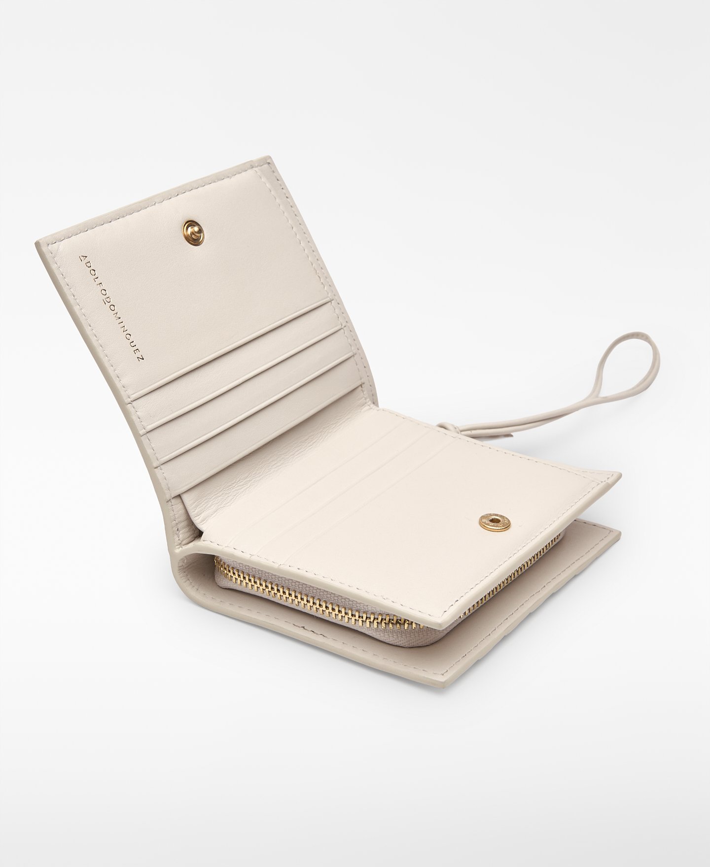 Pleated leather square wallet woman image number 2