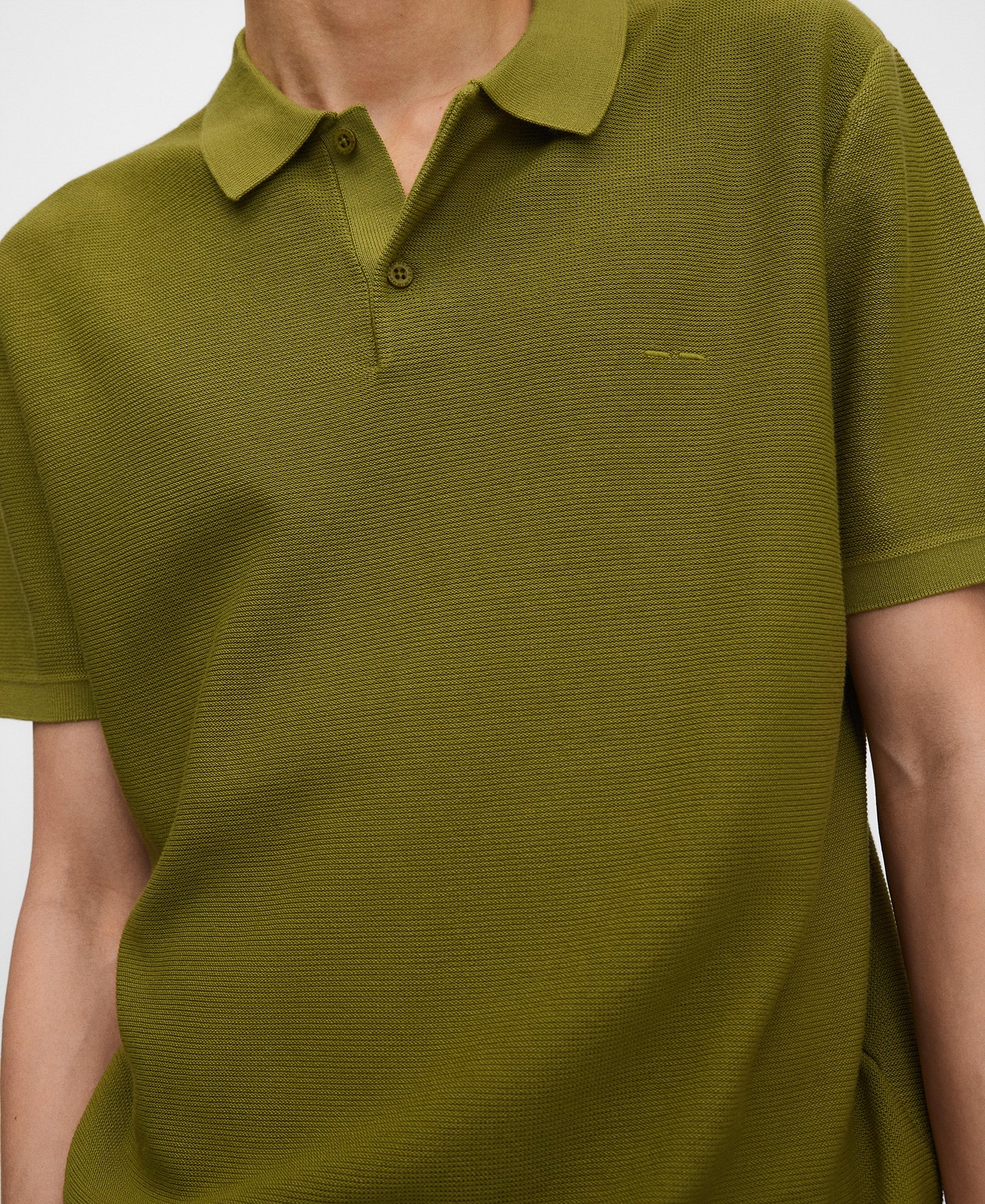 Regular fit structured knit polo shirt image number 3