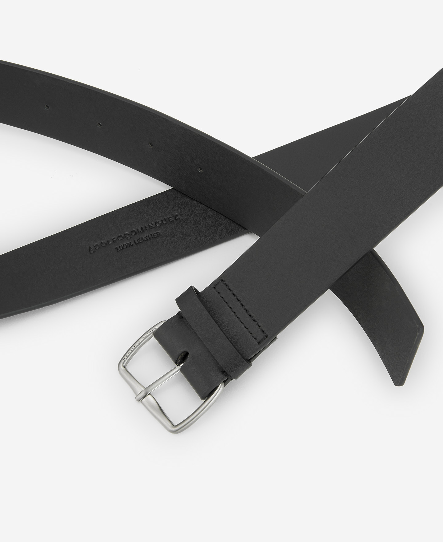 Responsible leather black belt for women image number 2