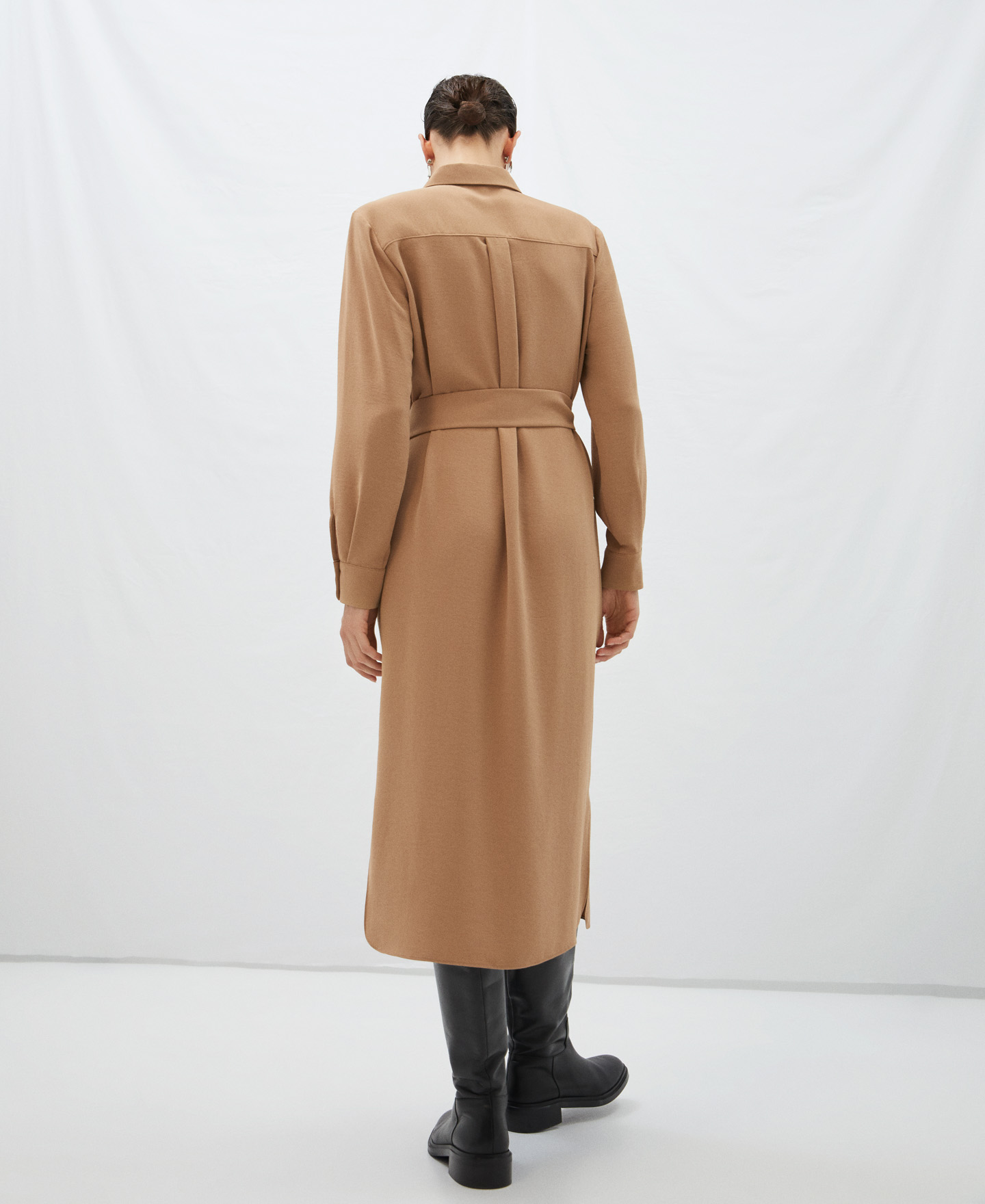 Shirt dress with belt image number 2