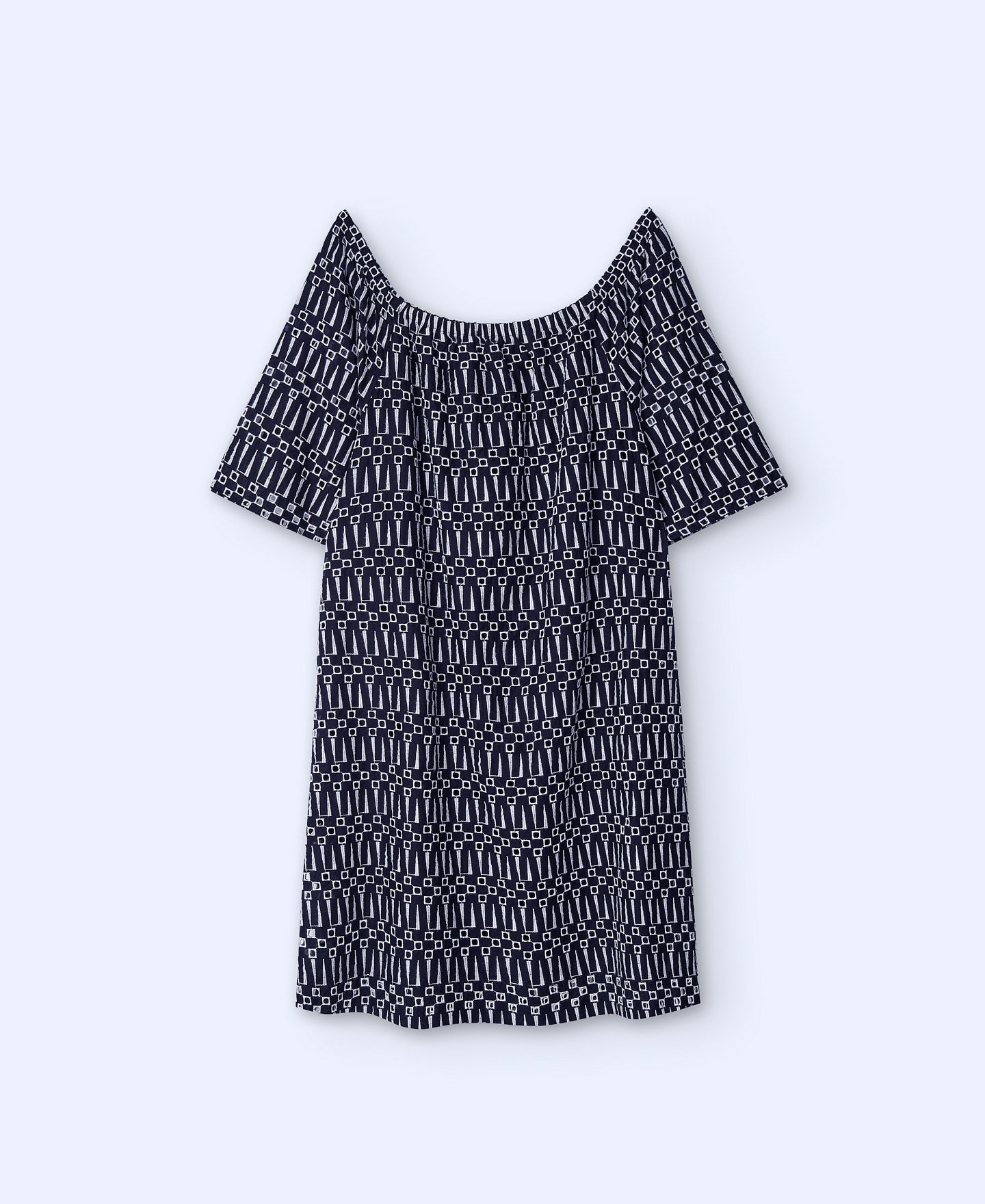 Bateau neckline embroidered dress image number 5