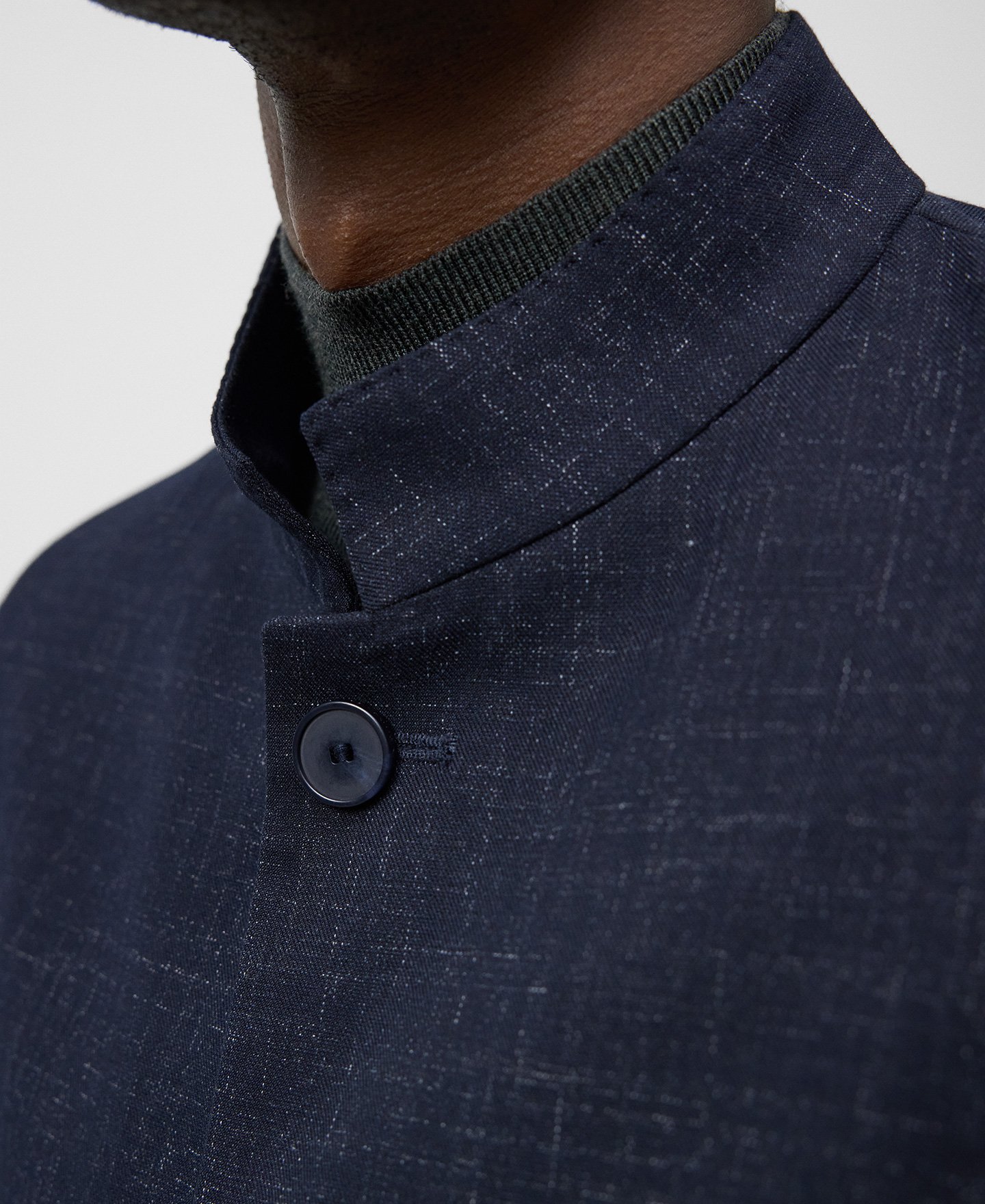 Mandarin collar structured blazer man image number 3