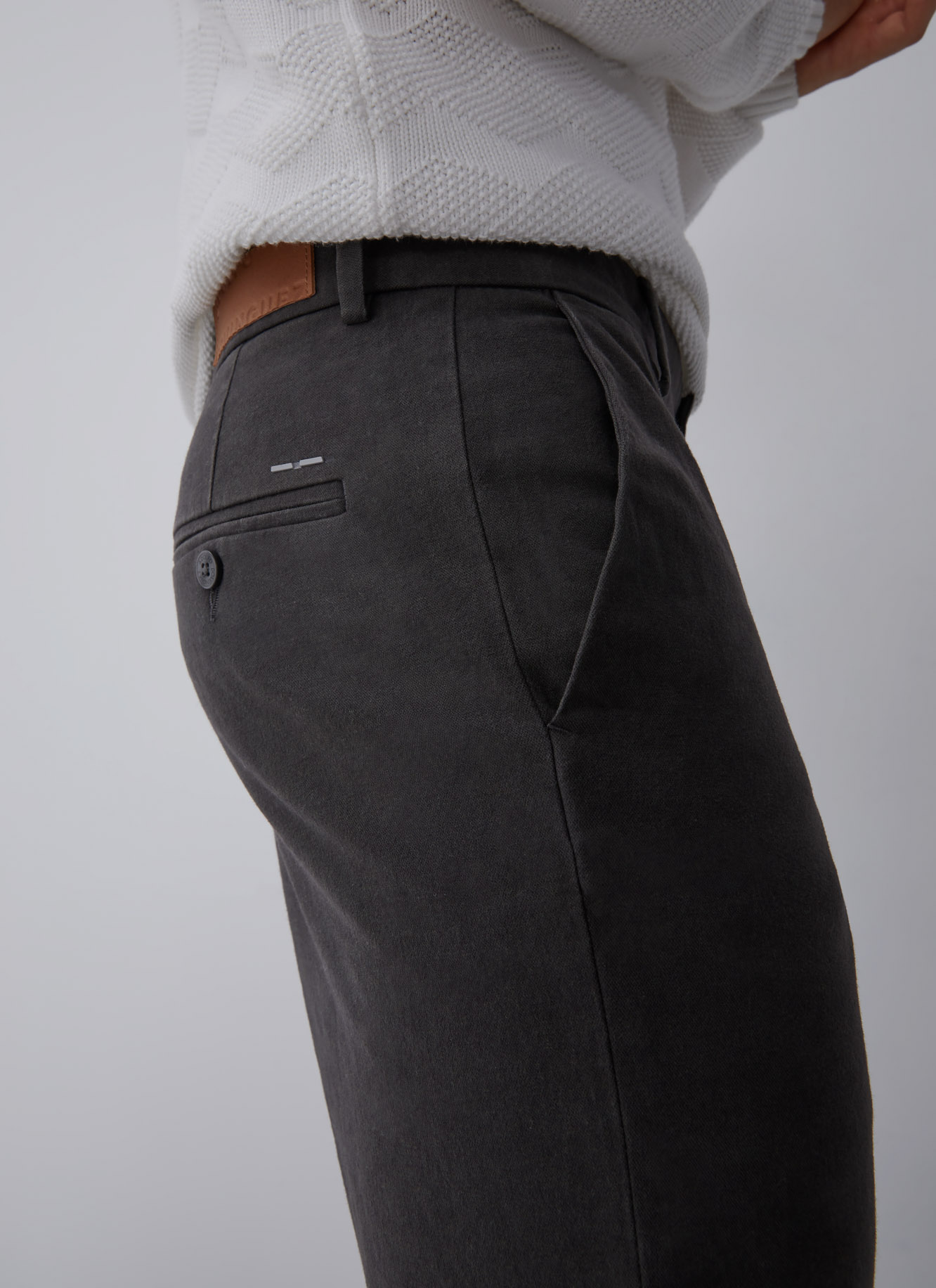 Elastic cotton chino style trousers image number 2
