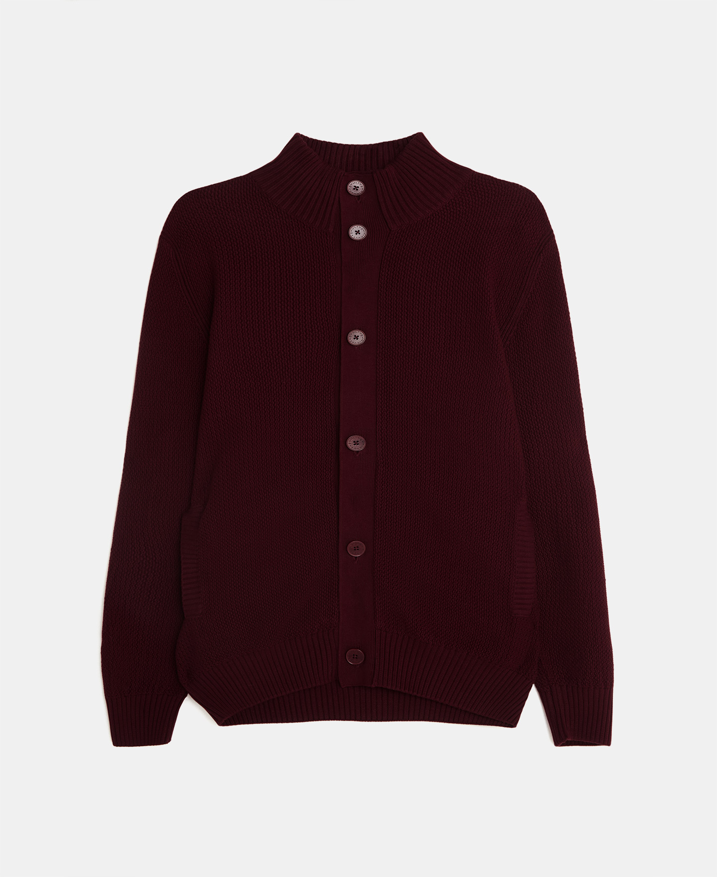 Cotton box-collared cardigan image number 4
