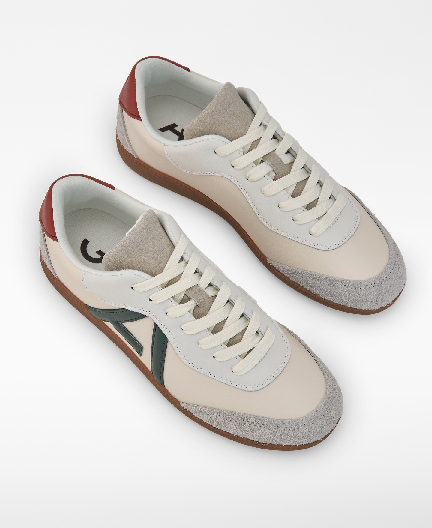 Leather and suede logo sneakers image number 5