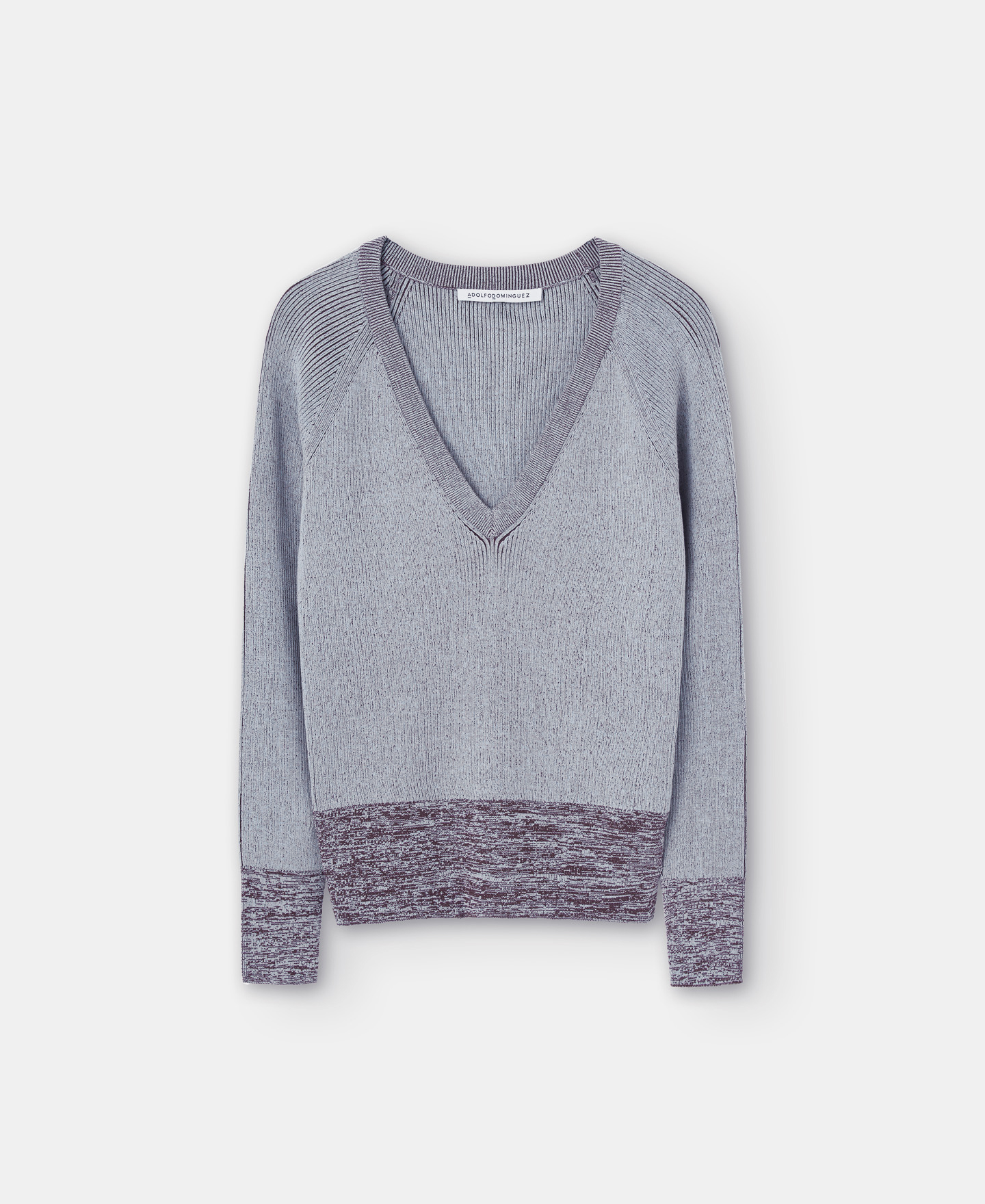 V-neck viscose knitted sweater image number 4