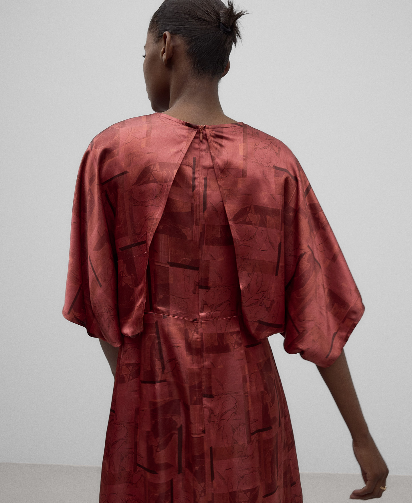 Long printed dress woman image number 3