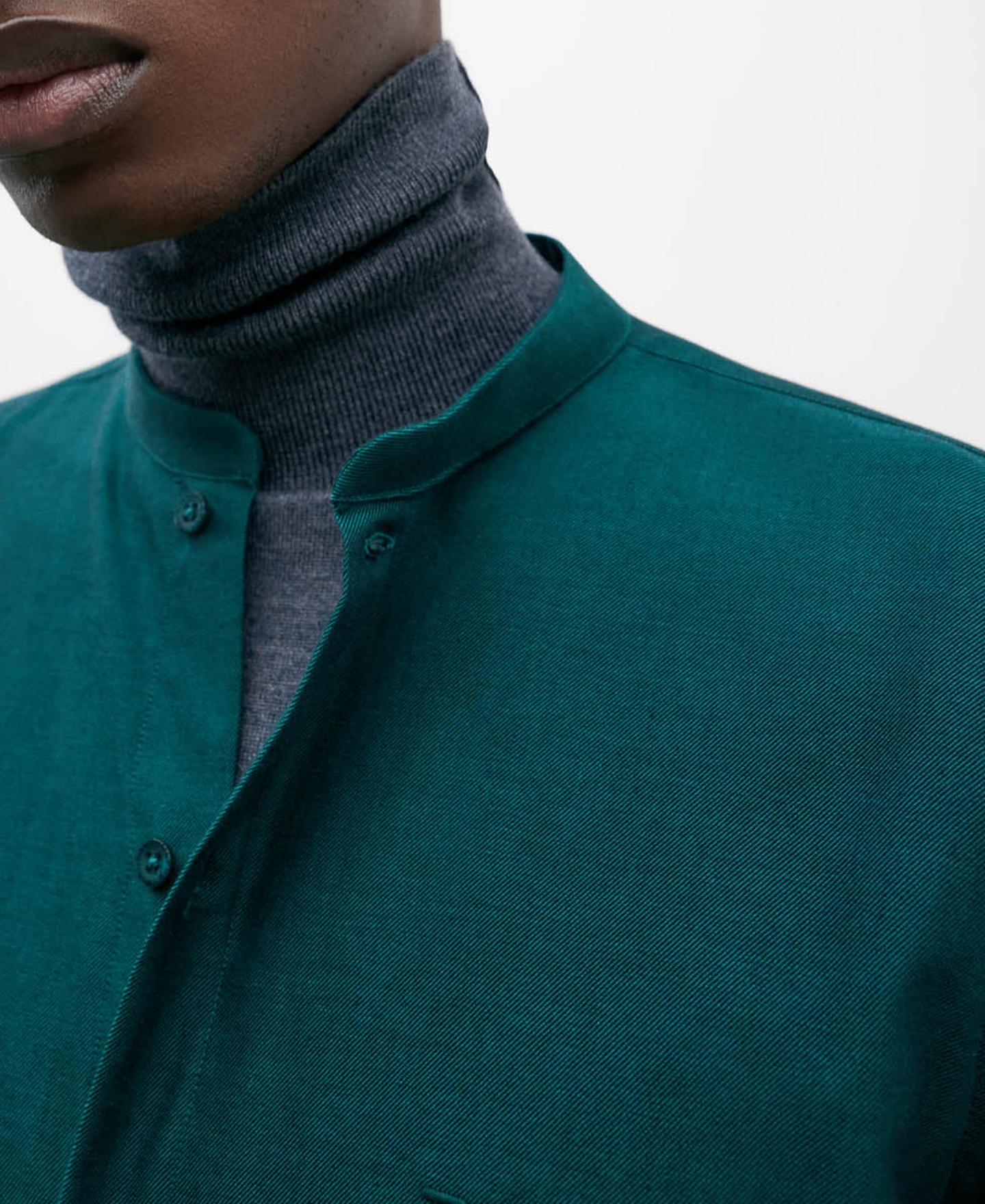 Camisa cuello Mao en algodón para hombre image number 3