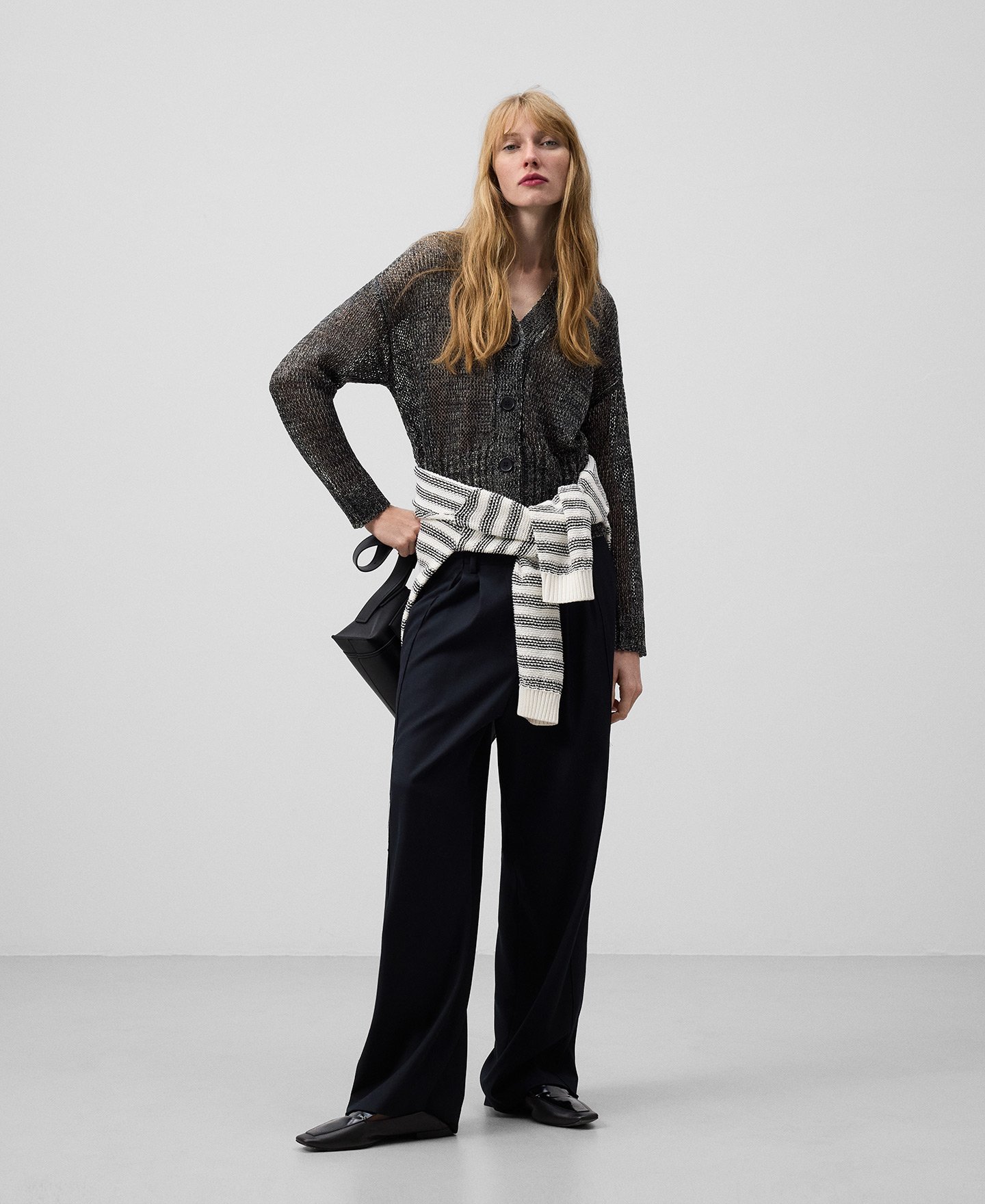 Short marled knit jacket woman image number 1