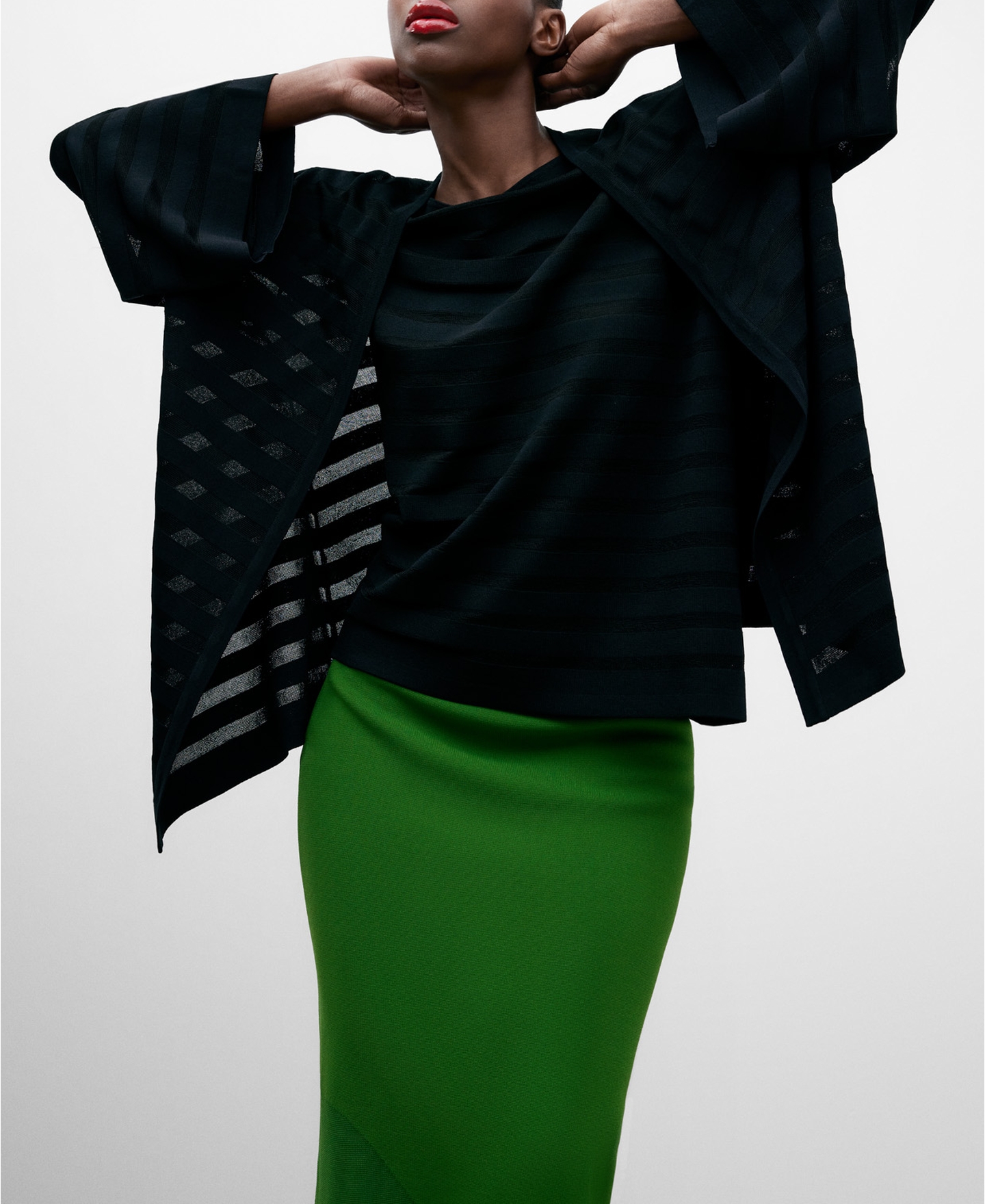 Semitransparent knitted black jacket image number 0