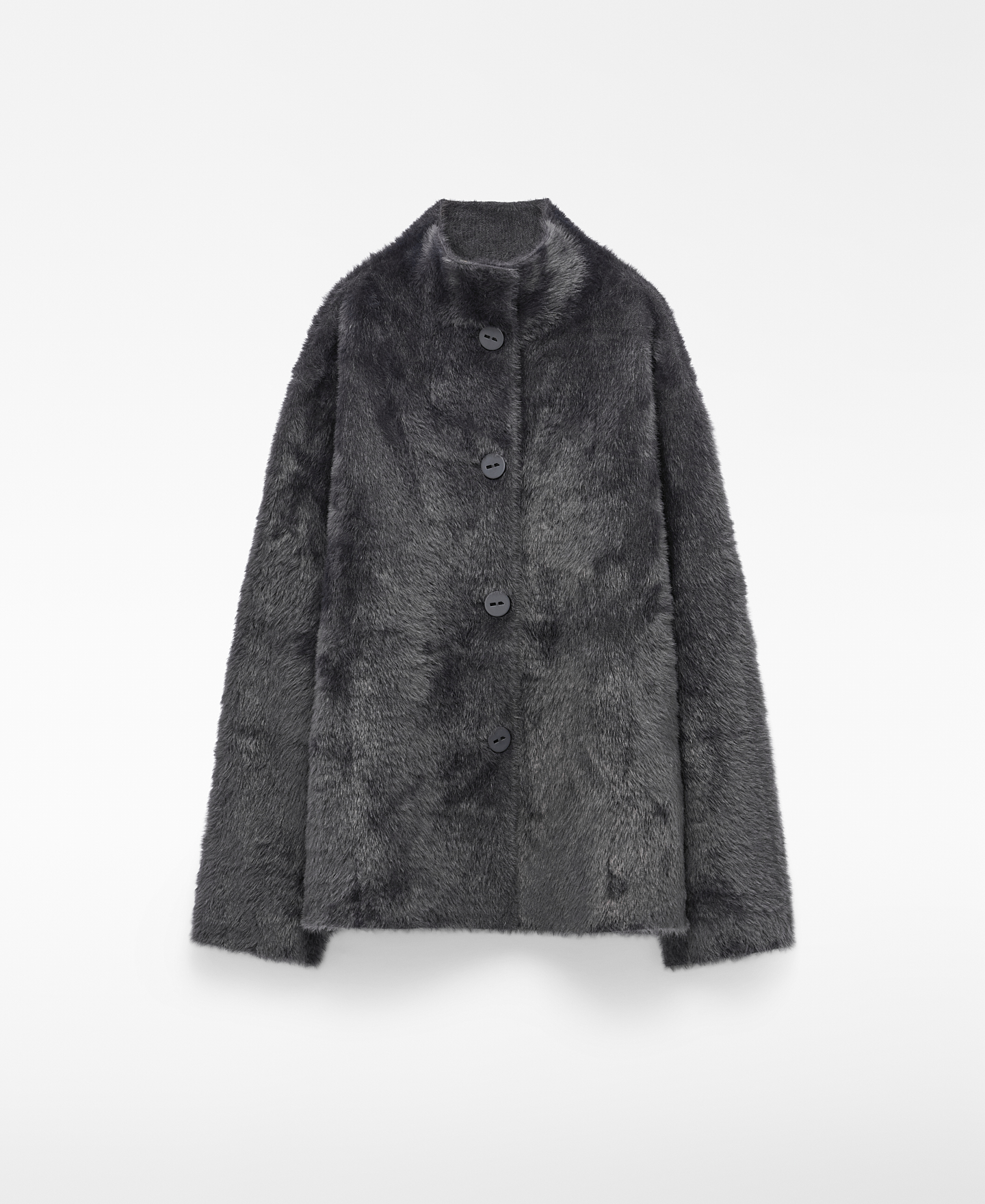 Chaqueta cuello perkins efecto pelo image number 4