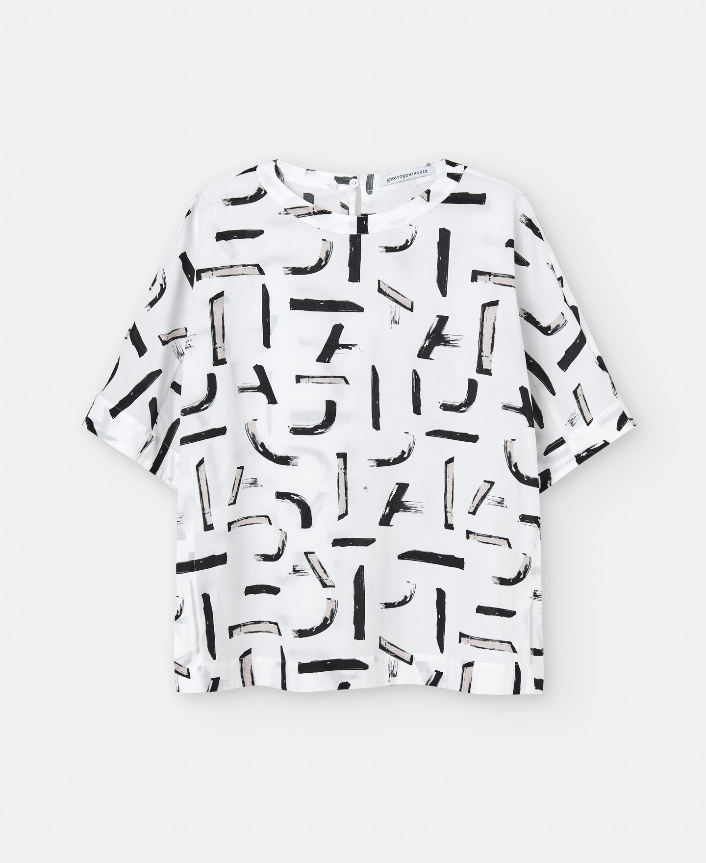 Printed shirt with crew neck image number 4